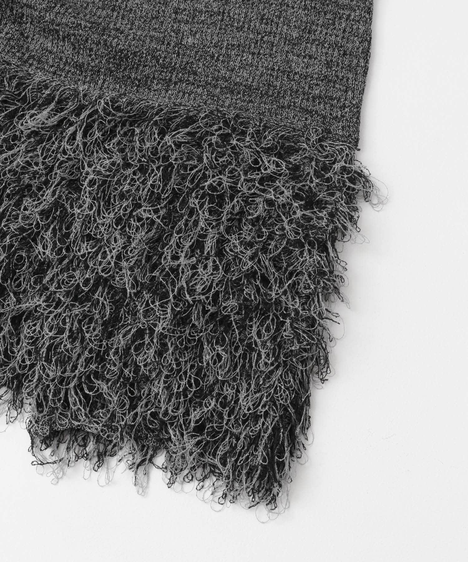 ループフリンジニットワンピース GRAY×BLK one