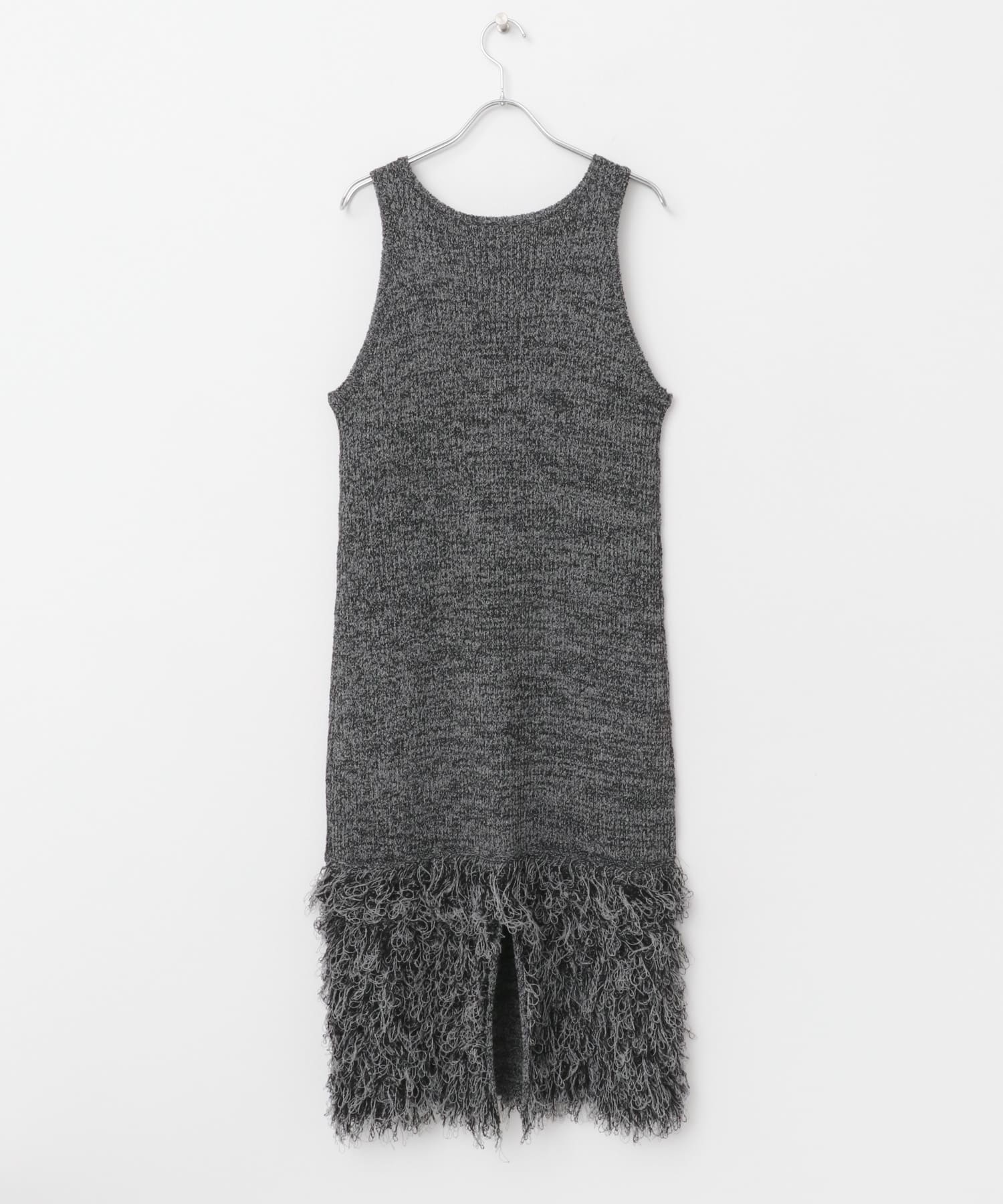 ループフリンジニットワンピース GRAY×BLK one