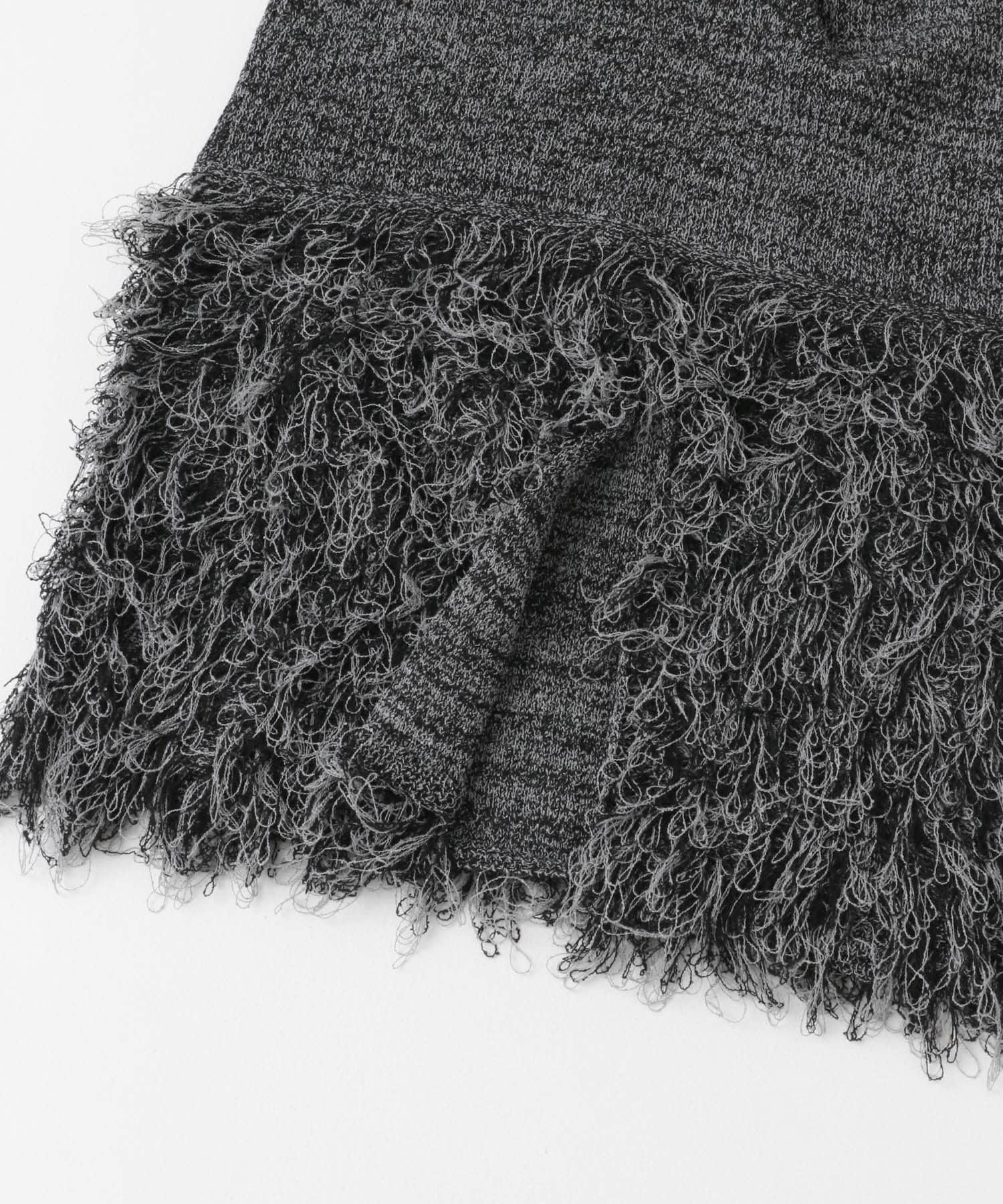 ループフリンジニットワンピース GRAY×BLK one
