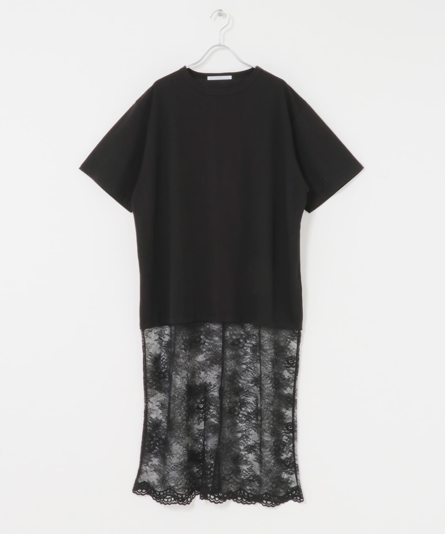 レースヘムカットワンピース BLACK one