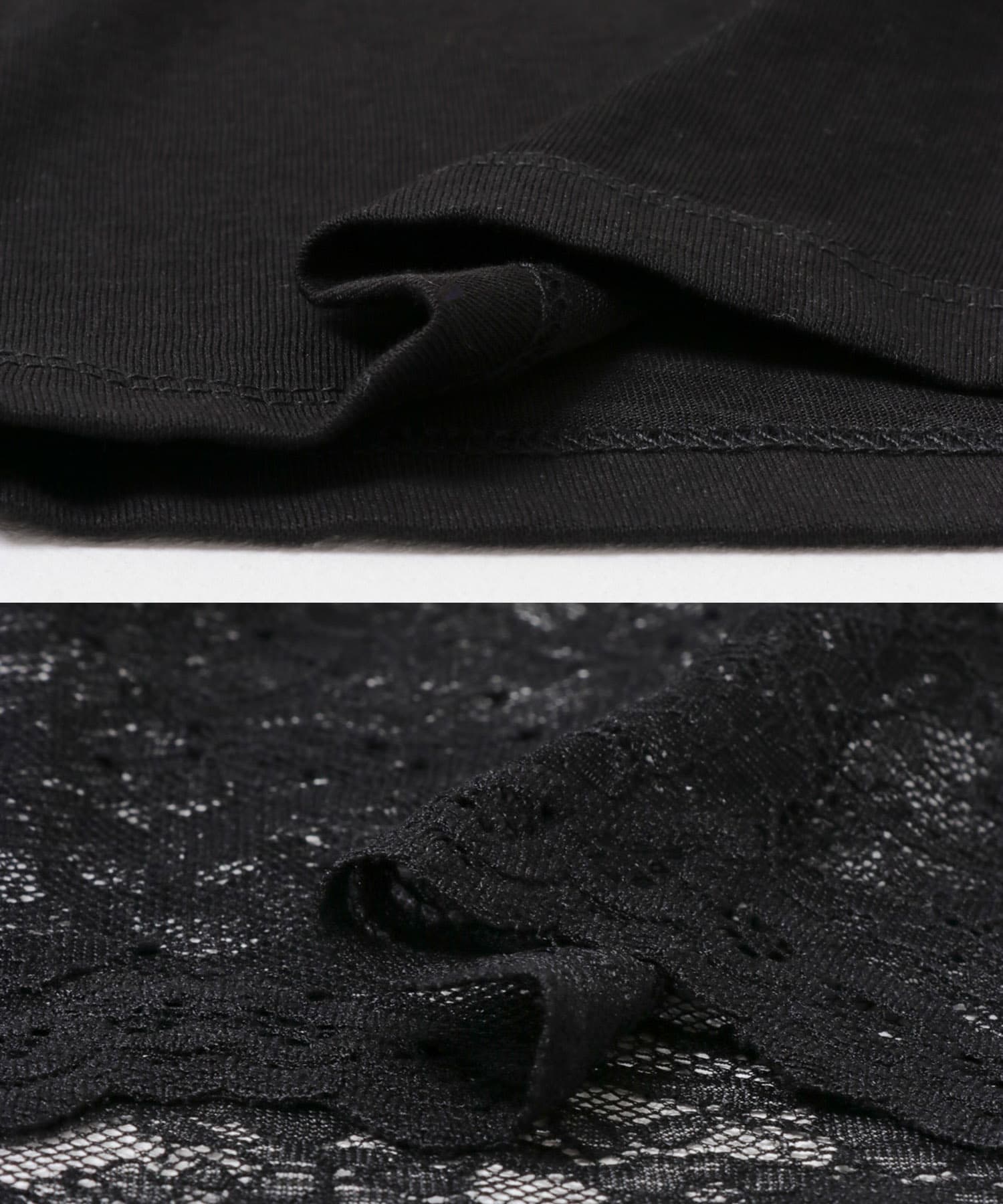 レースヘムカットワンピース BLACK one