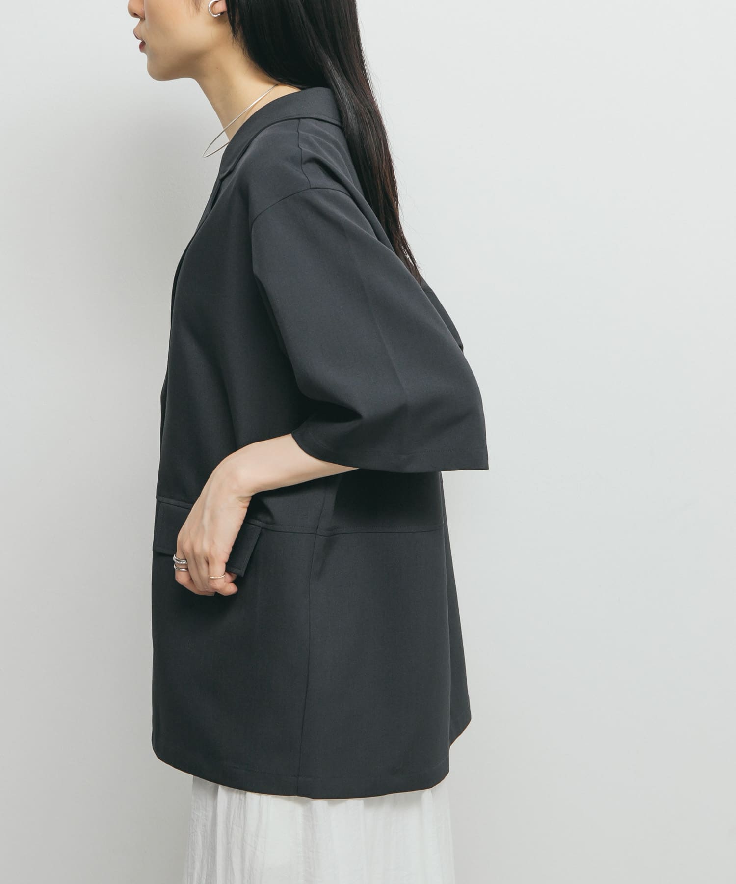 ハーフスリーブルーズジャケット(one CHARCOAL): アウター