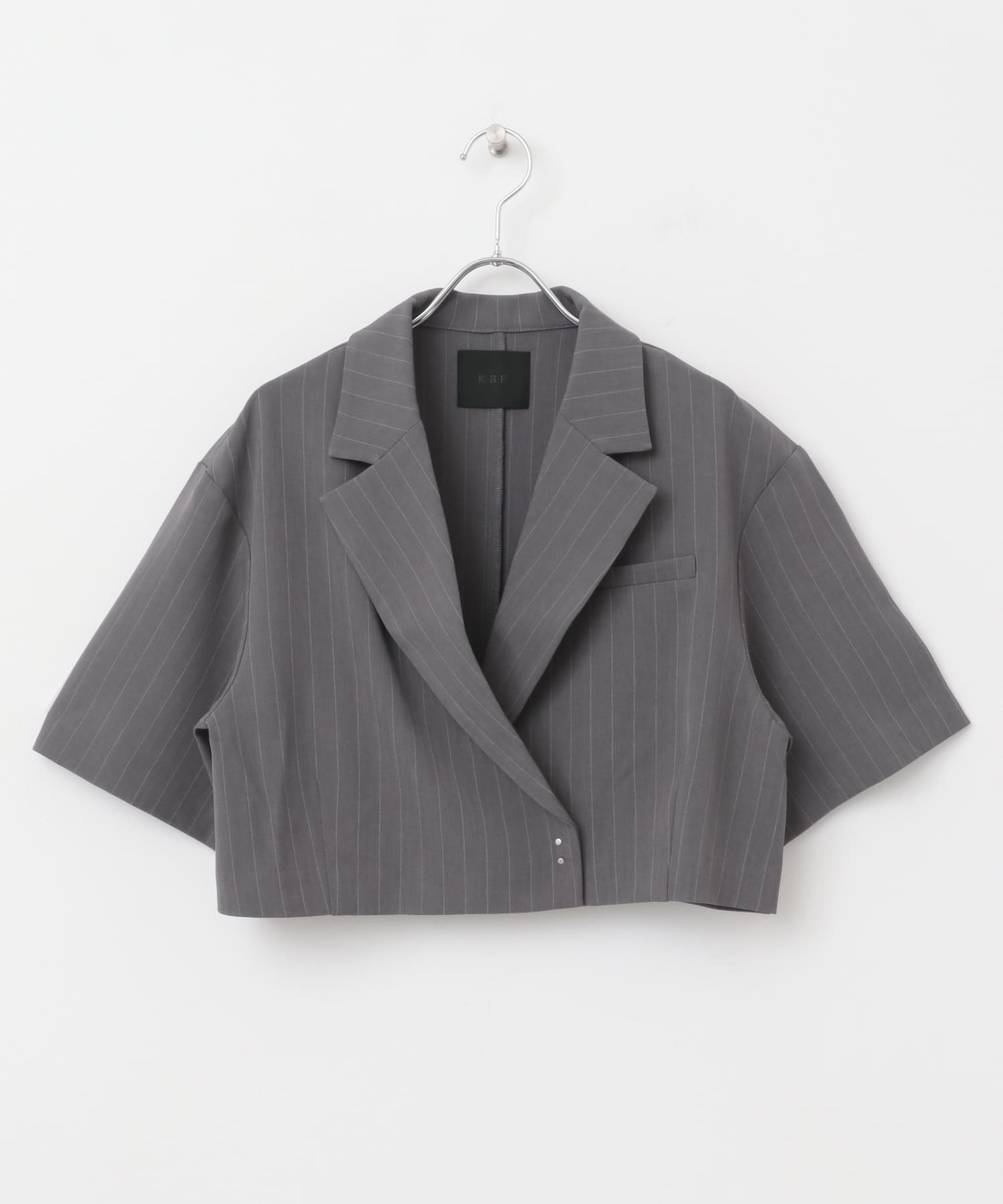 ストライプショートジャケット CHARCOAL one