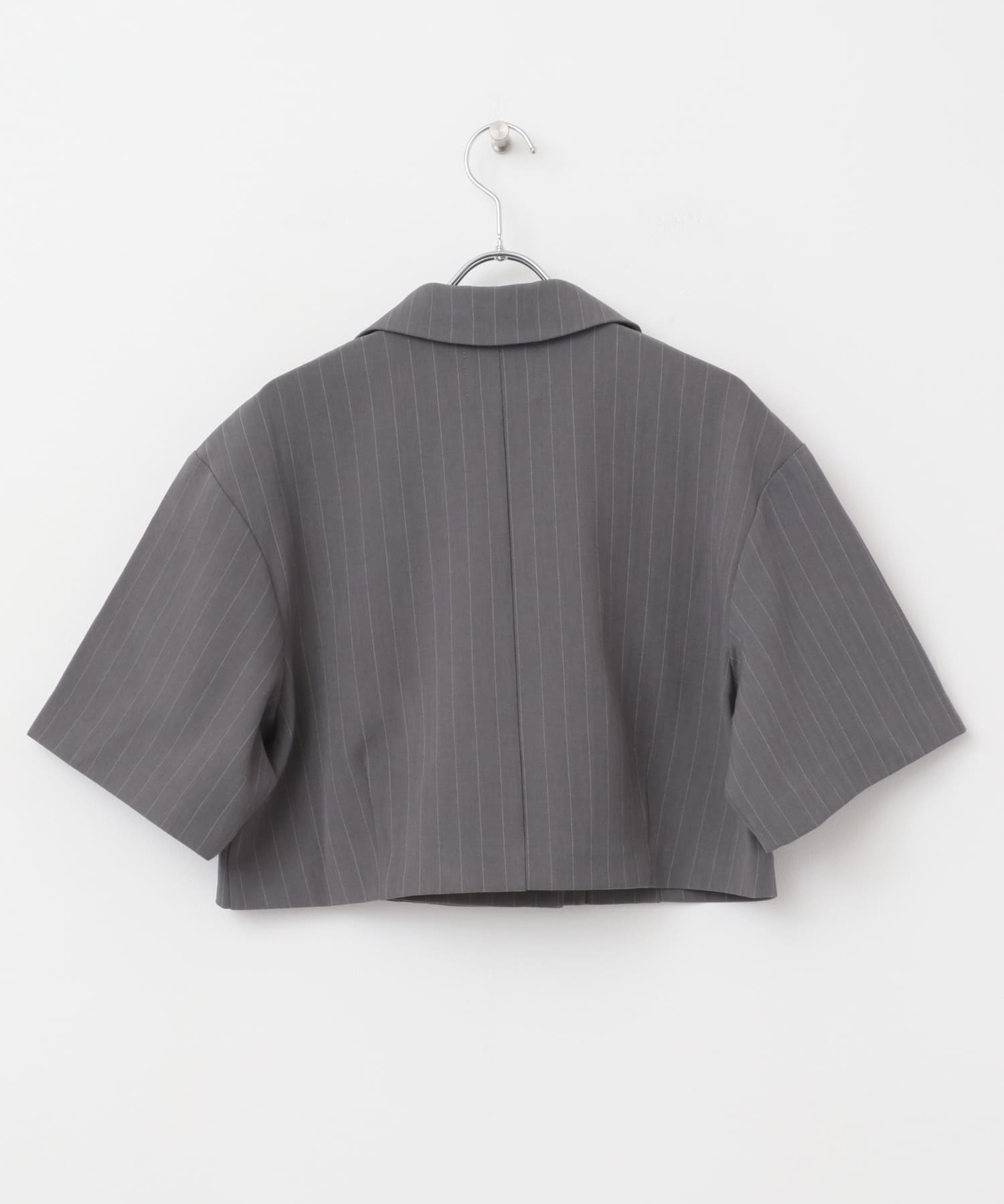 ストライプショートジャケット CHARCOAL one