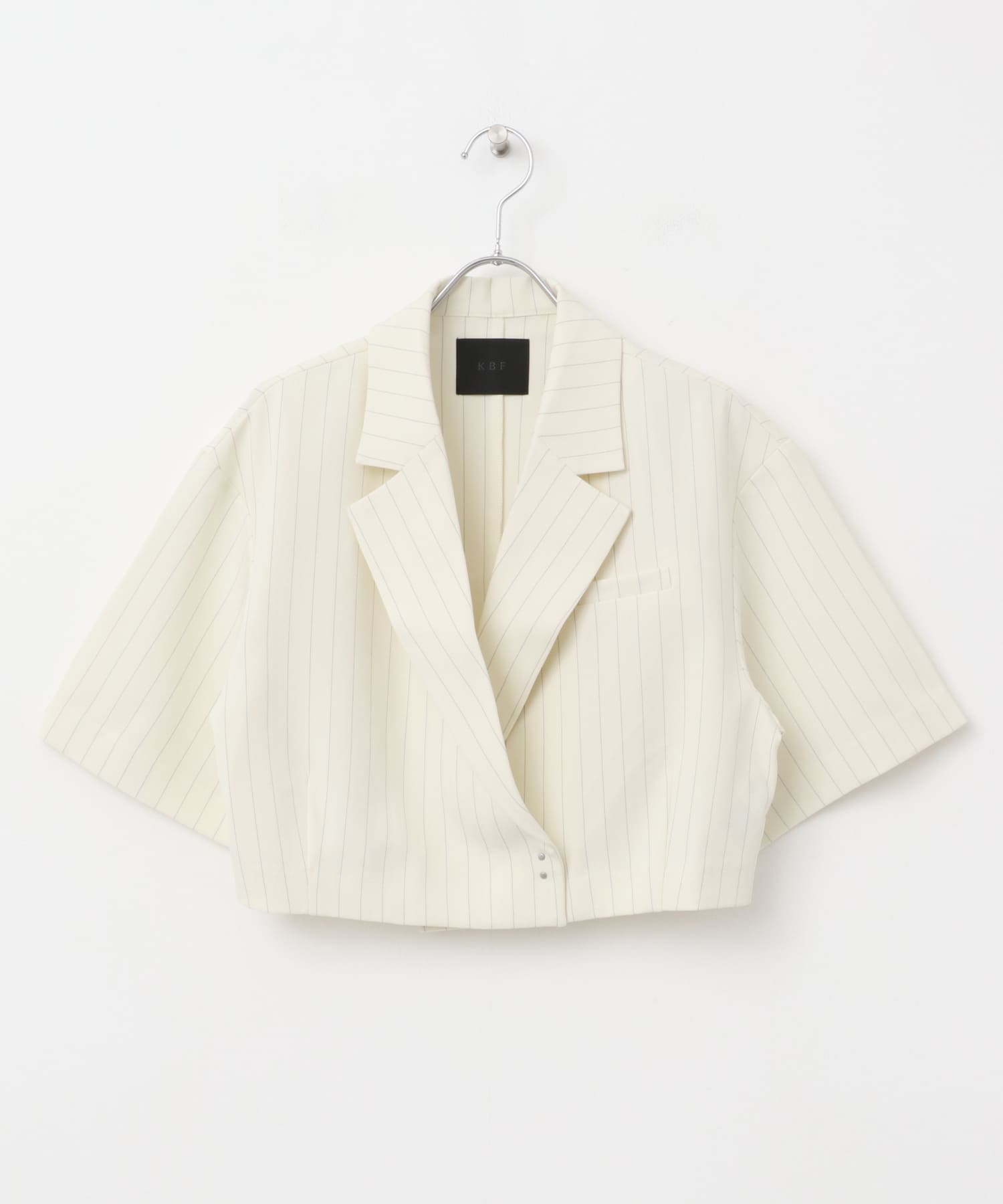 ストライプショートジャケット IVORY one