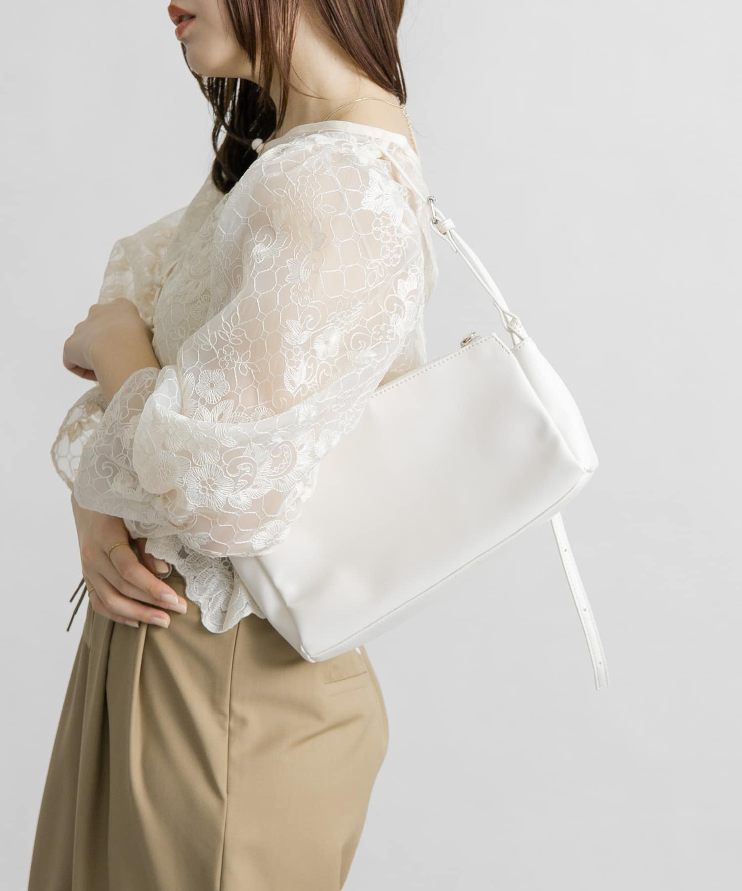 アシンメトリースリムショルダーBAG