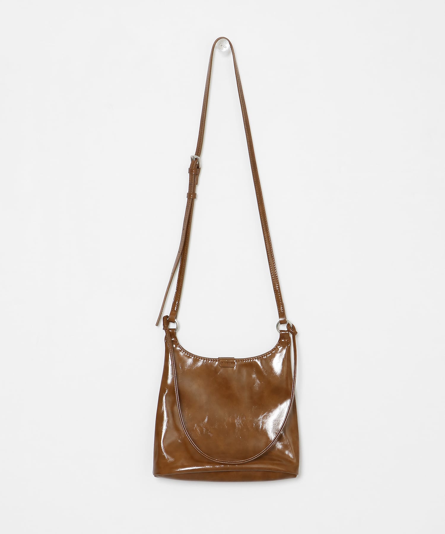ダブルスリムショルダーBAG BROWN one