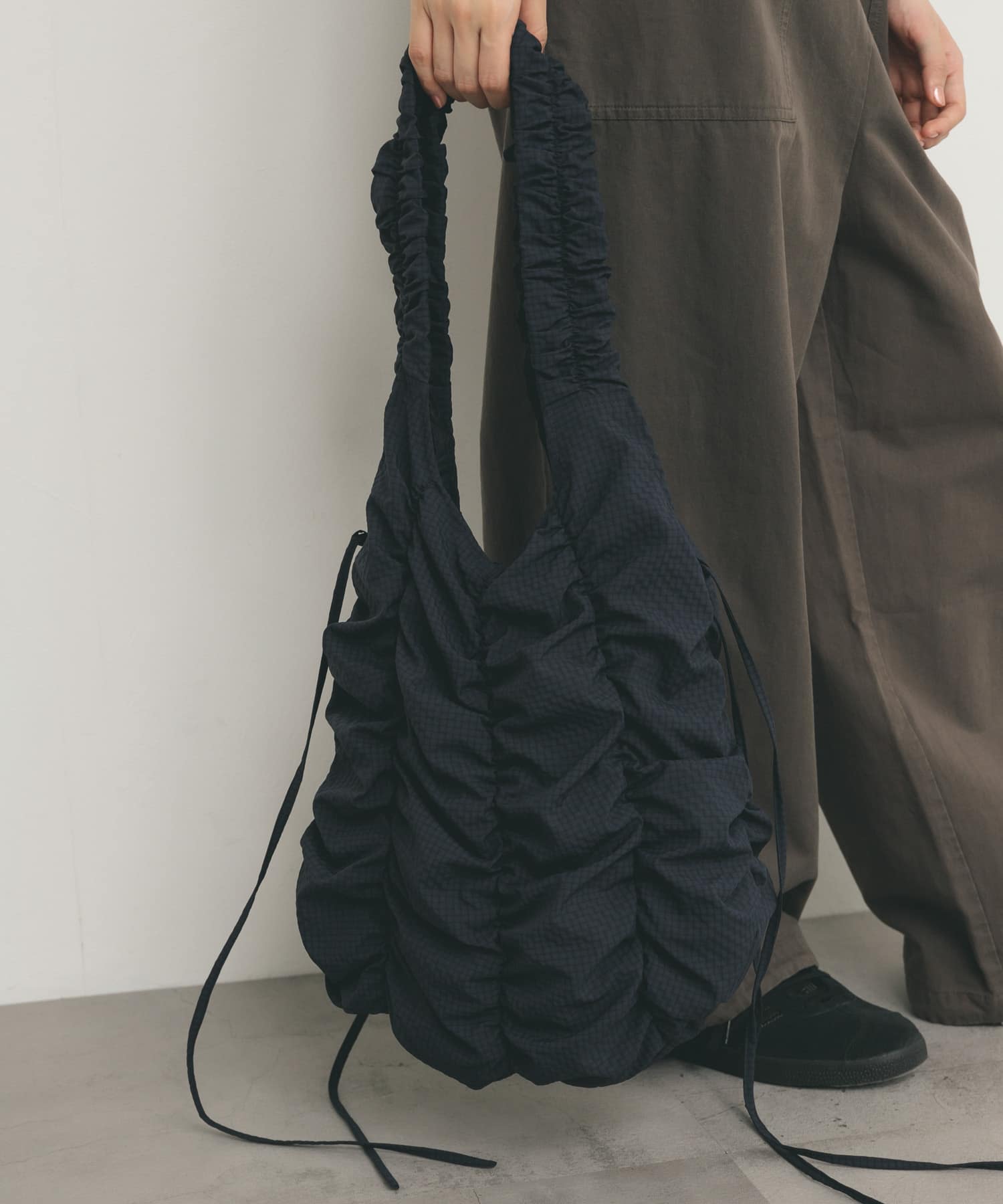 チェックリボンギャザーBAG