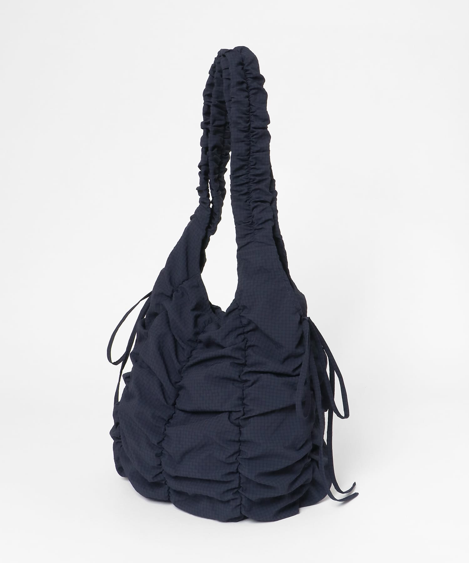 チェックリボンギャザーBAG NAVY one