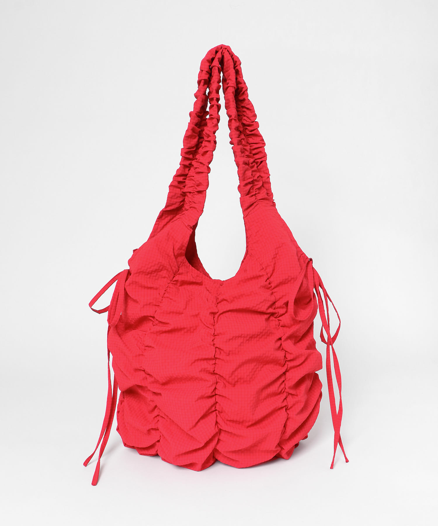 チェックリボンギャザーBAG RED one