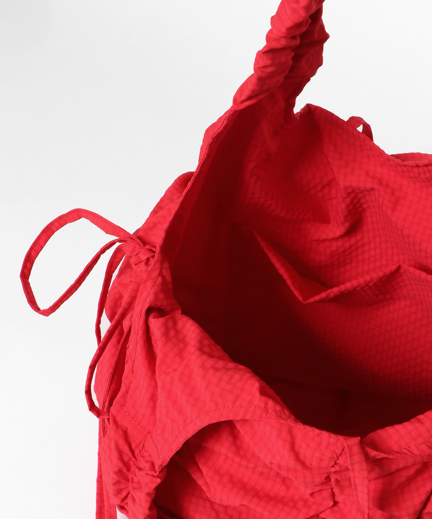 チェックリボンギャザーBAG RED one
