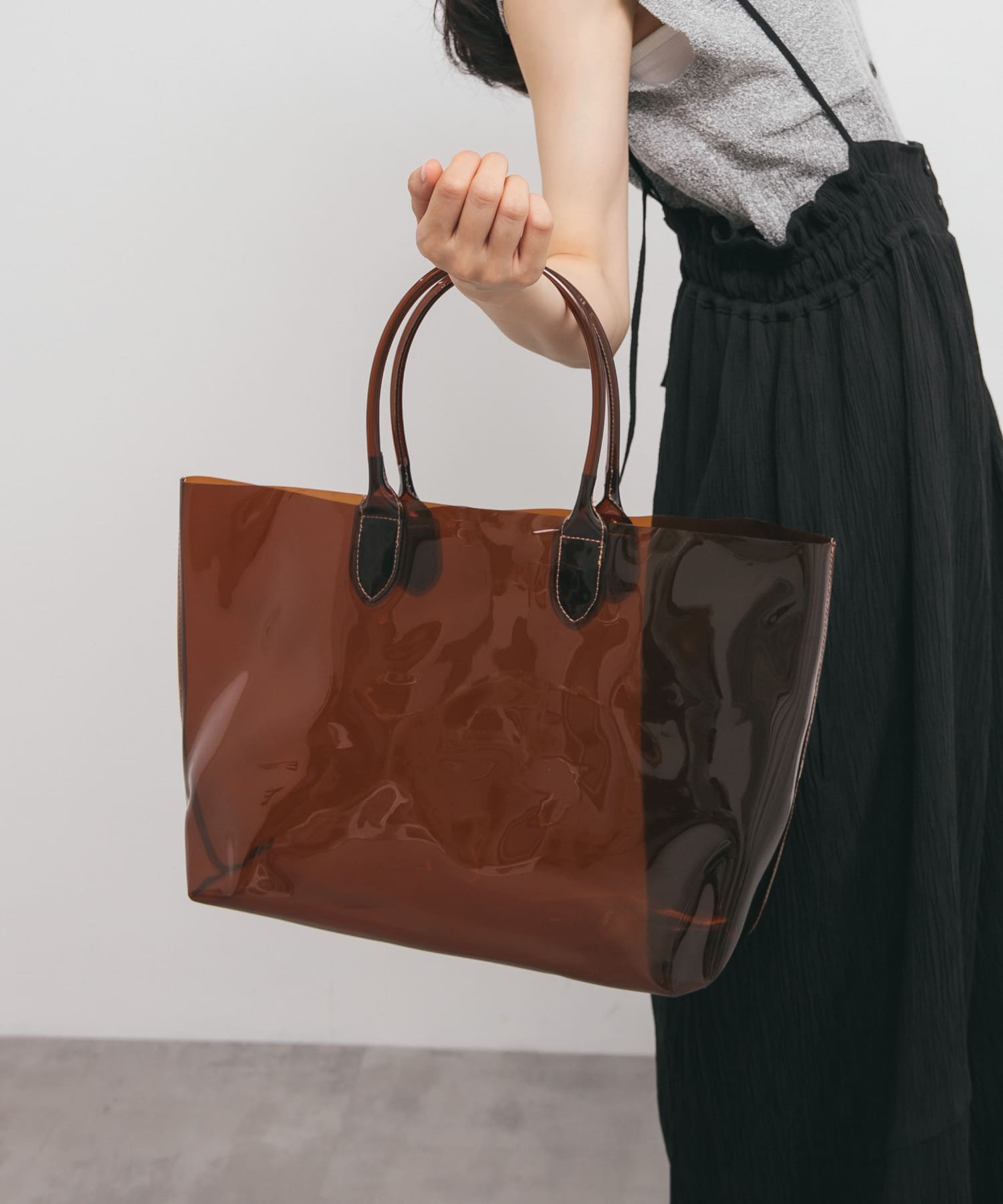 クリアトートBAG BROWN one