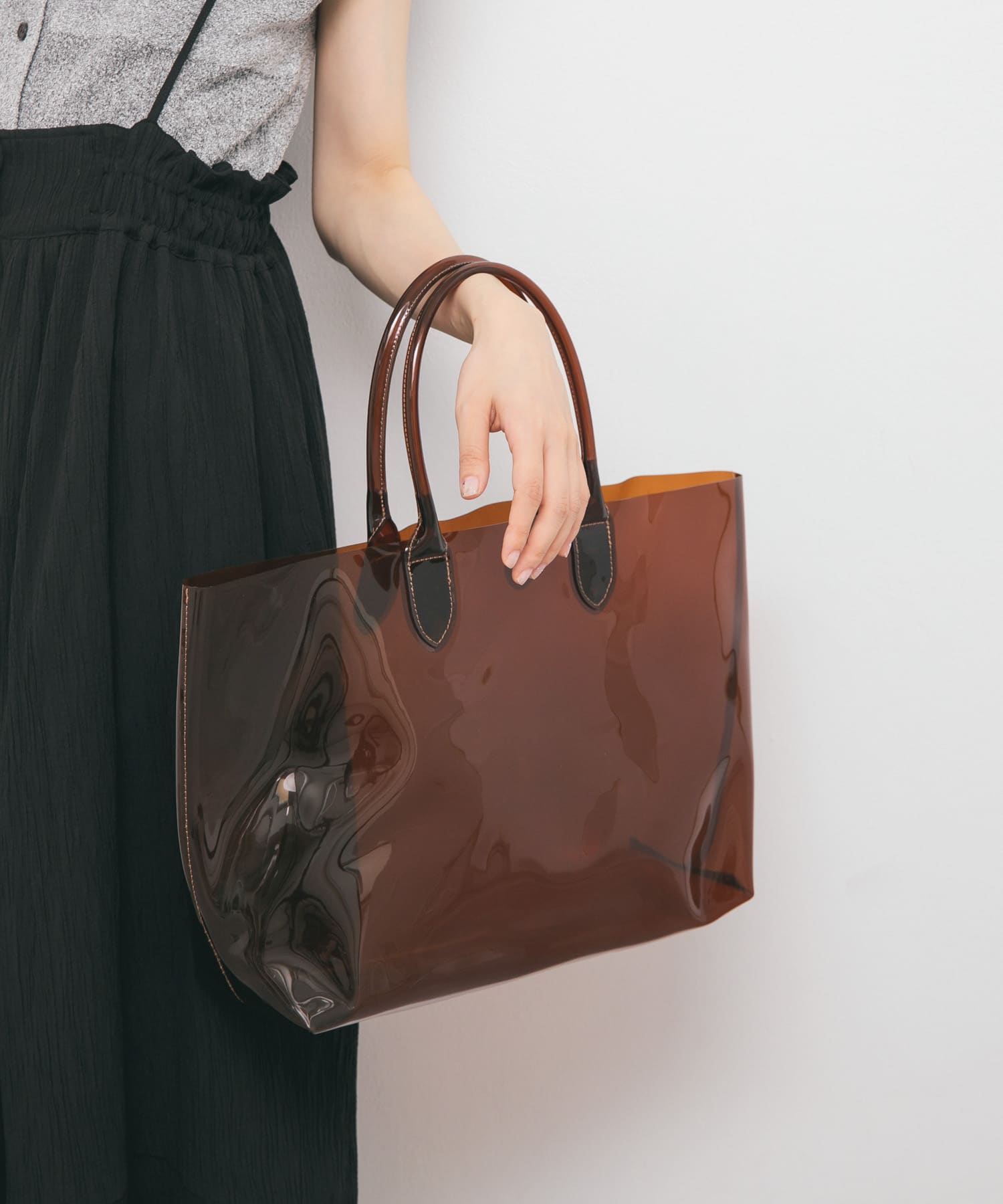 クリアトートBAG BROWN one