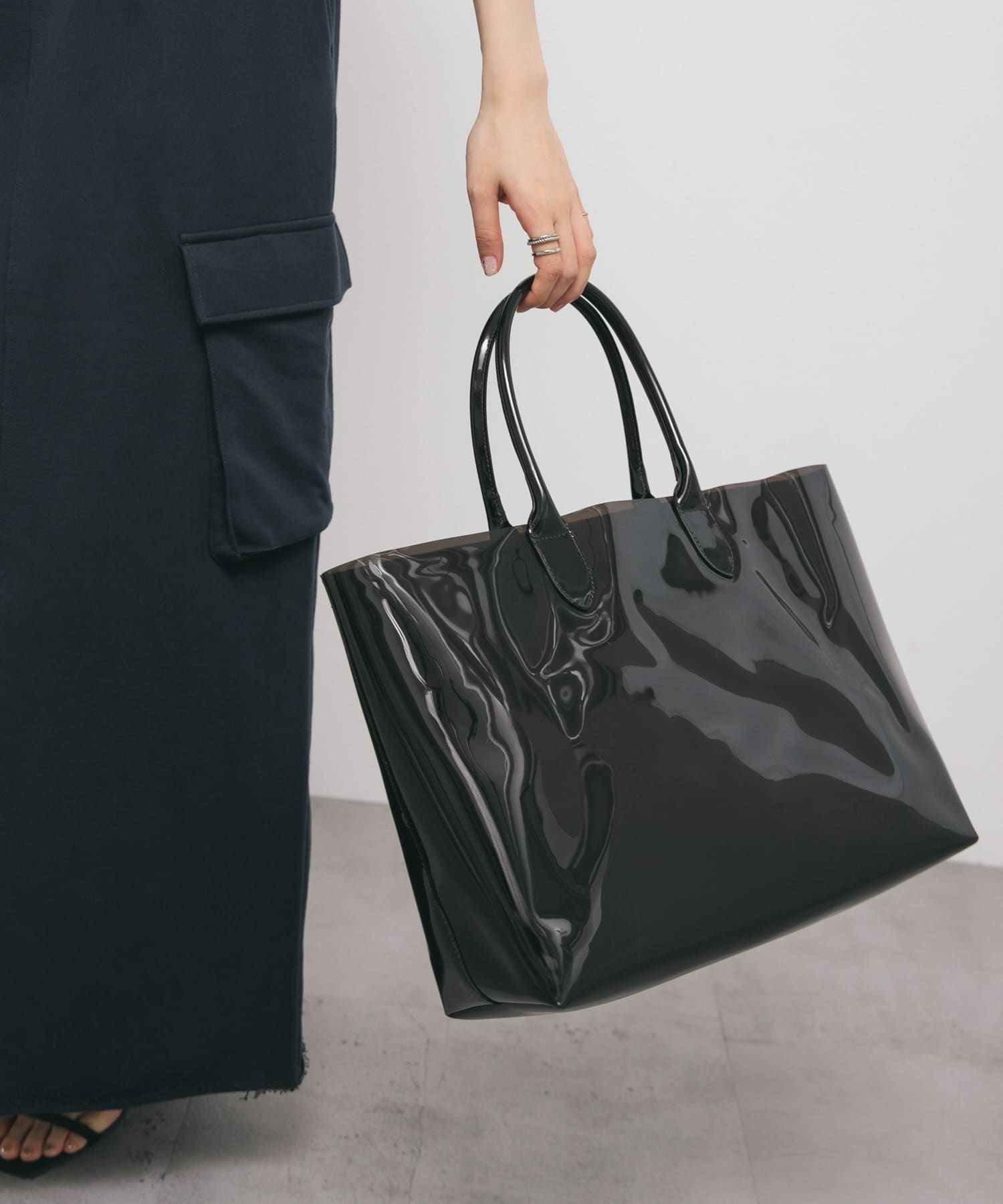 クリアトートBAG BLACK one