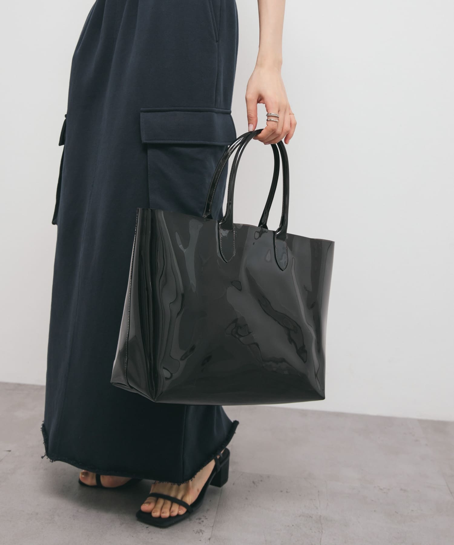 クリアトートBAG BLACK one