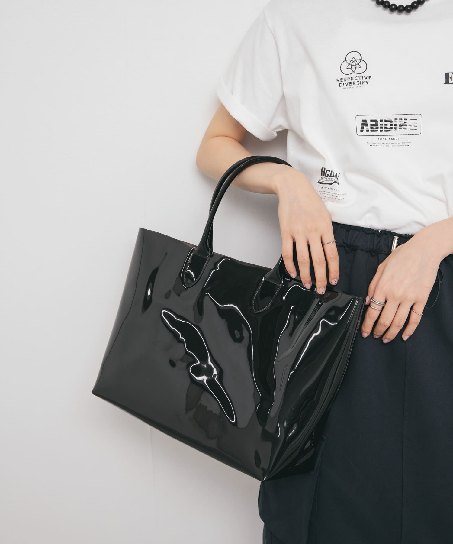 クリアトートBAG BLACK one