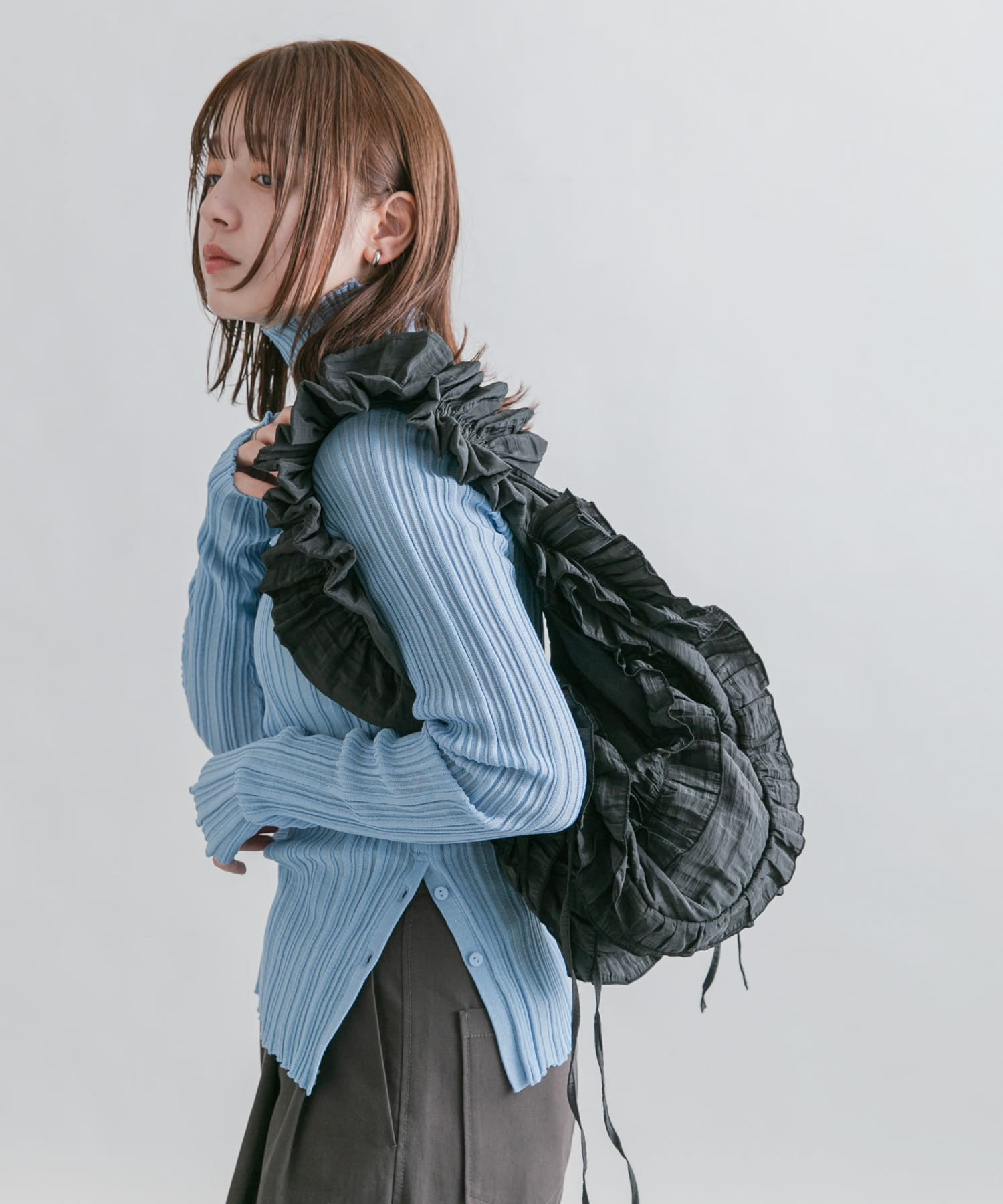 フリルギャザーBAG CHARCOAL one