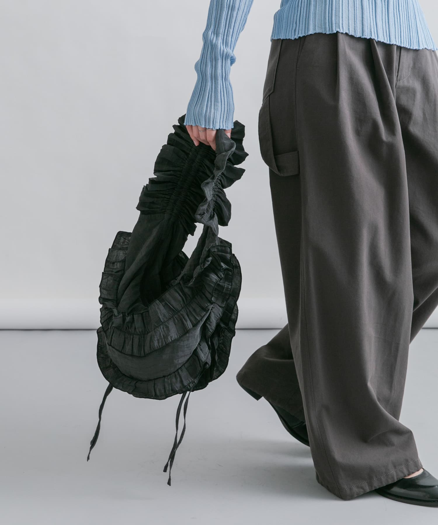 フリルギャザーBAG CHARCOAL one