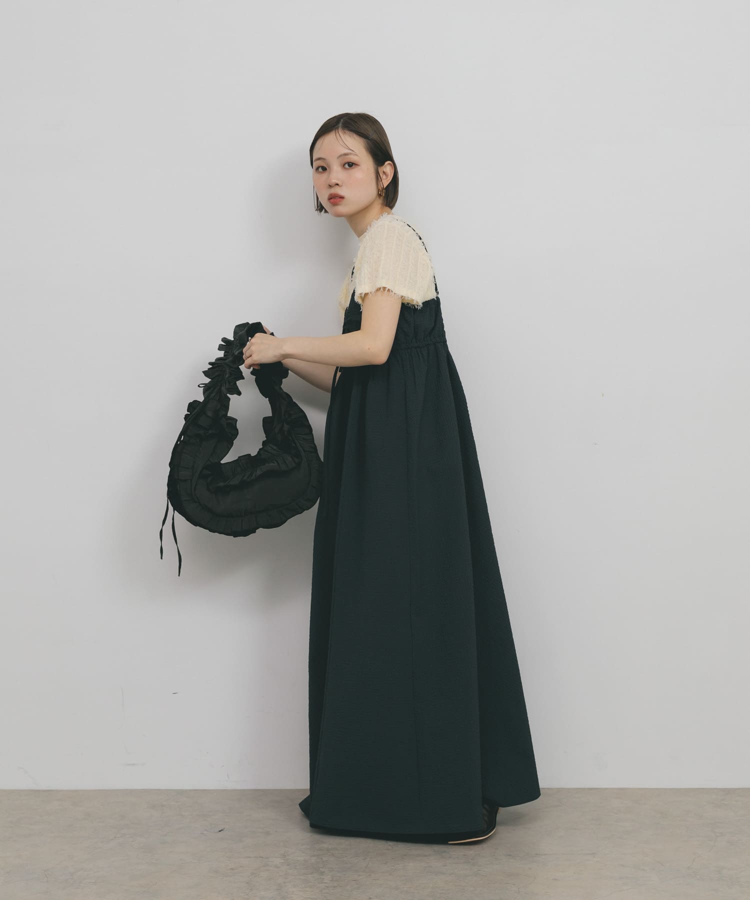 フリルギャザーBAG CHARCOAL one