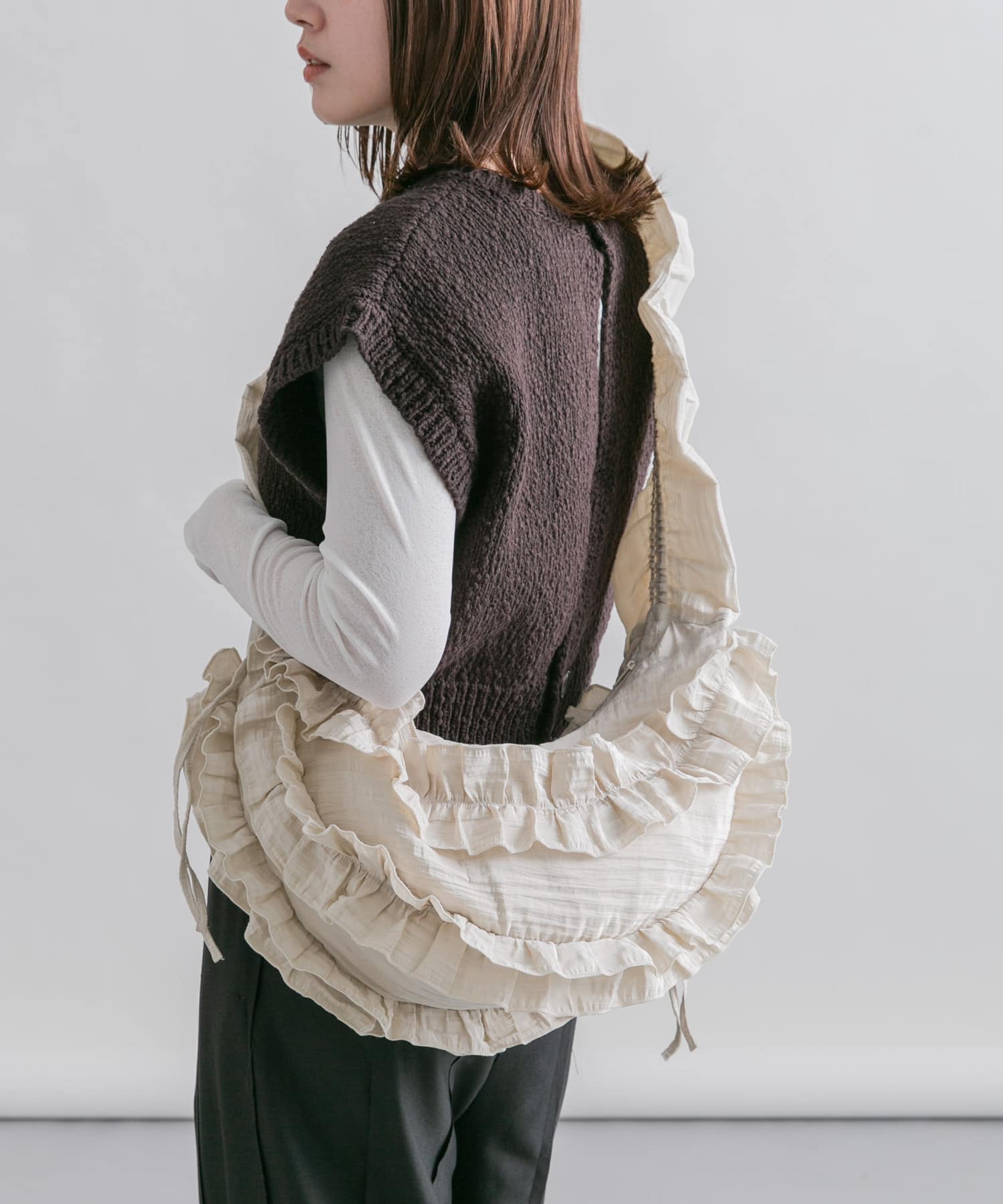 フリルギャザーBAG IVORY one