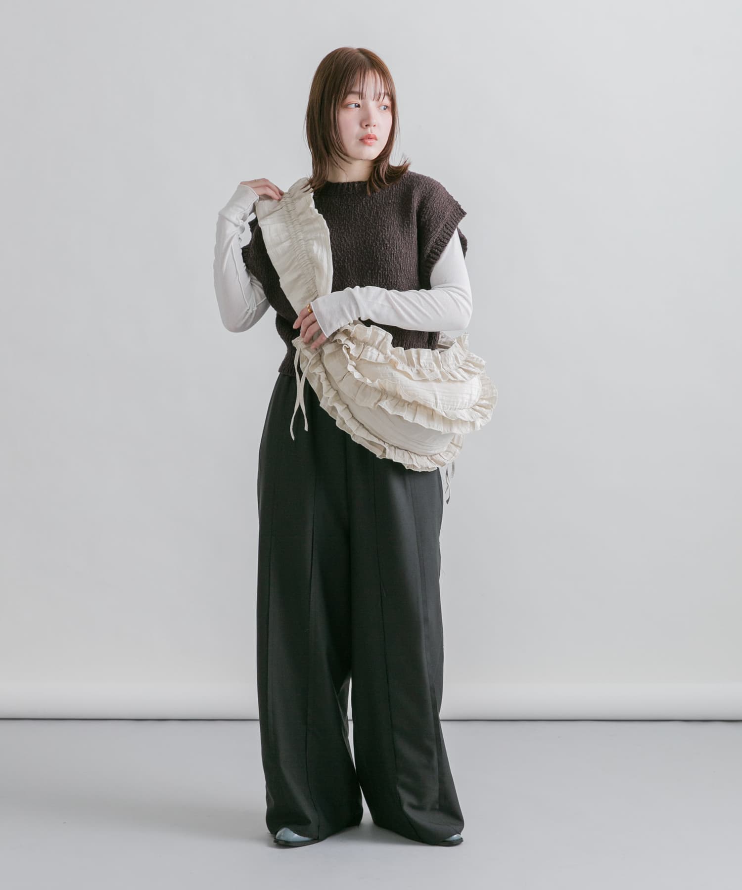 フリルギャザーBAG IVORY one