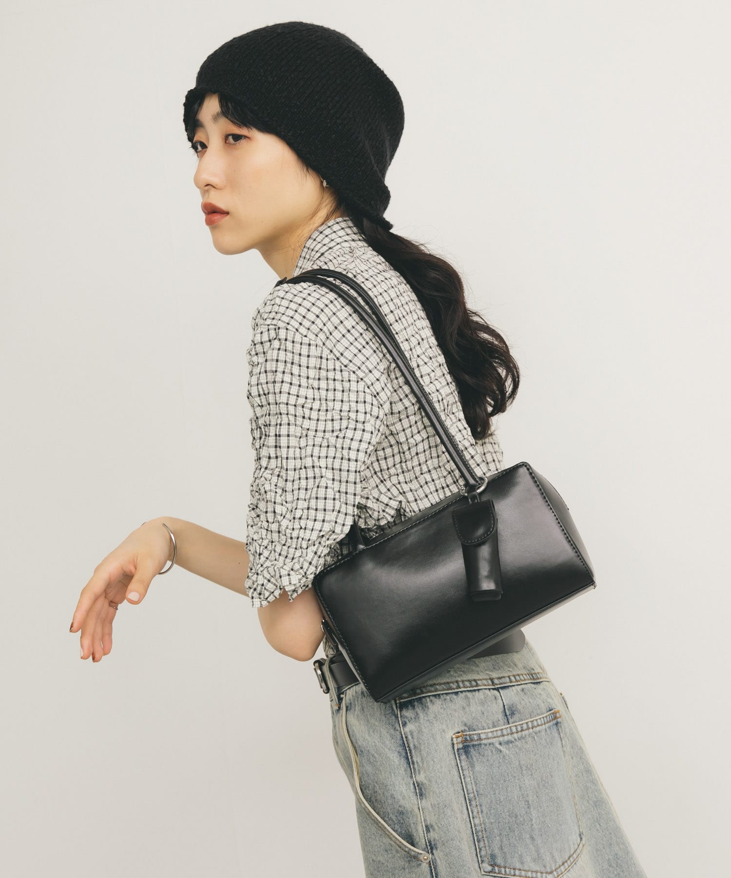 リップケース付きショルダーBAG BLACK one
