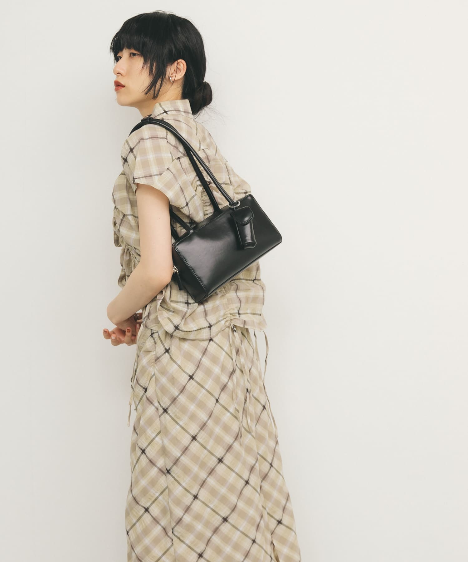 リップケース付きショルダーBAG BLACK one