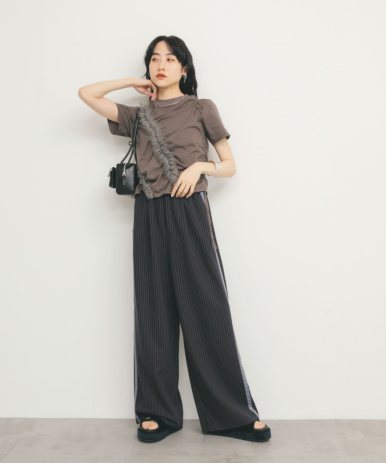 リップケース付きショルダーBAG BLACK one