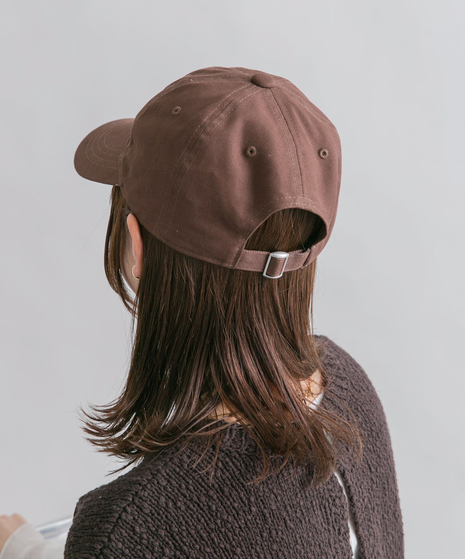 チェーンステッチエンブロイダリーCAP BROWN one