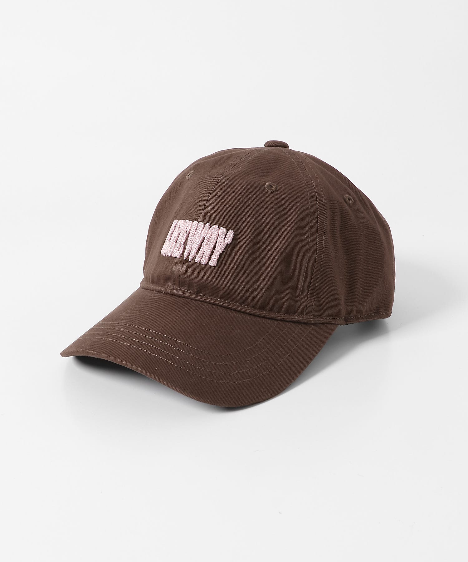 チェーンステッチエンブロイダリーCAP BROWN one