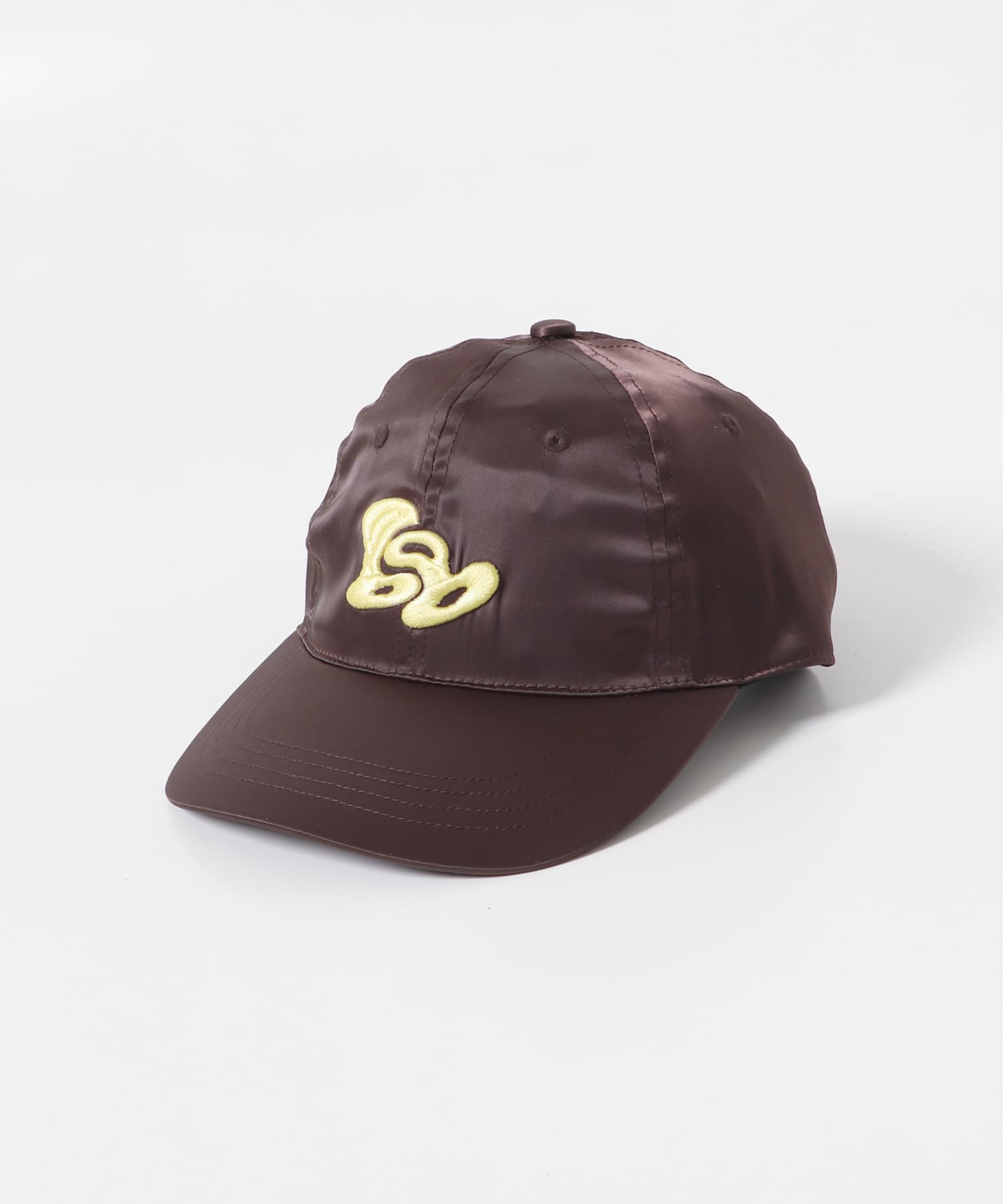プランプエンブロイダリーサテンCAP BROWN one