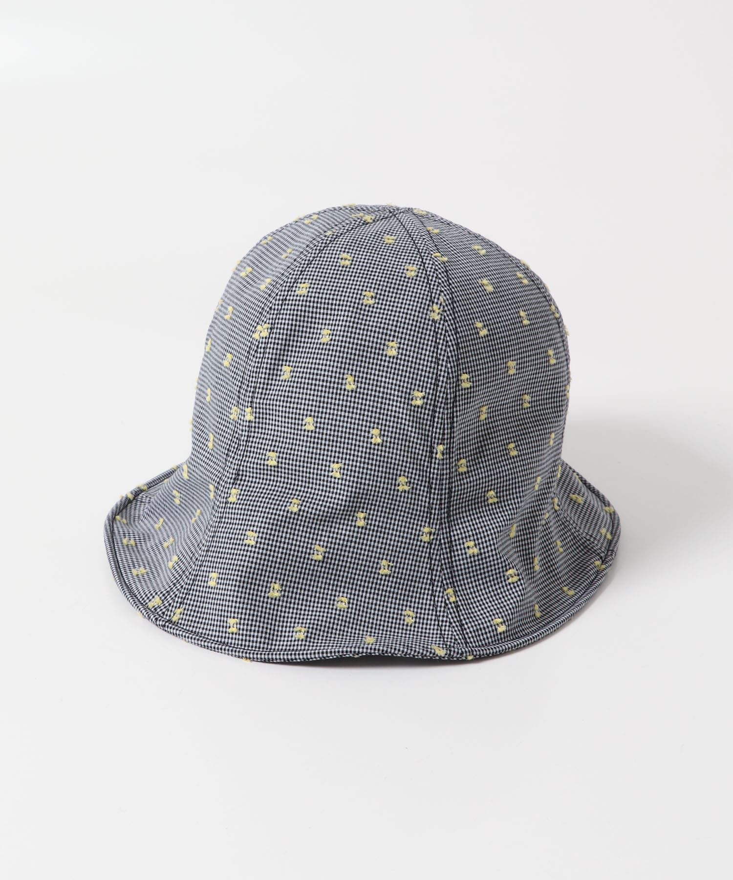 刺繍チェックチューリップHAT BLACK one