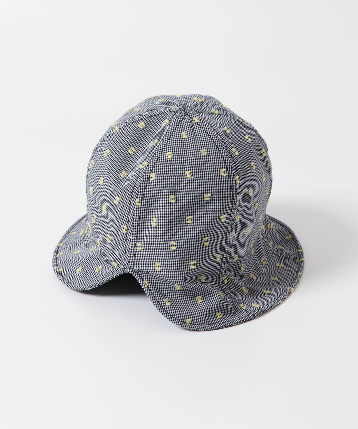 刺繍チェックチューリップHAT BLACK one