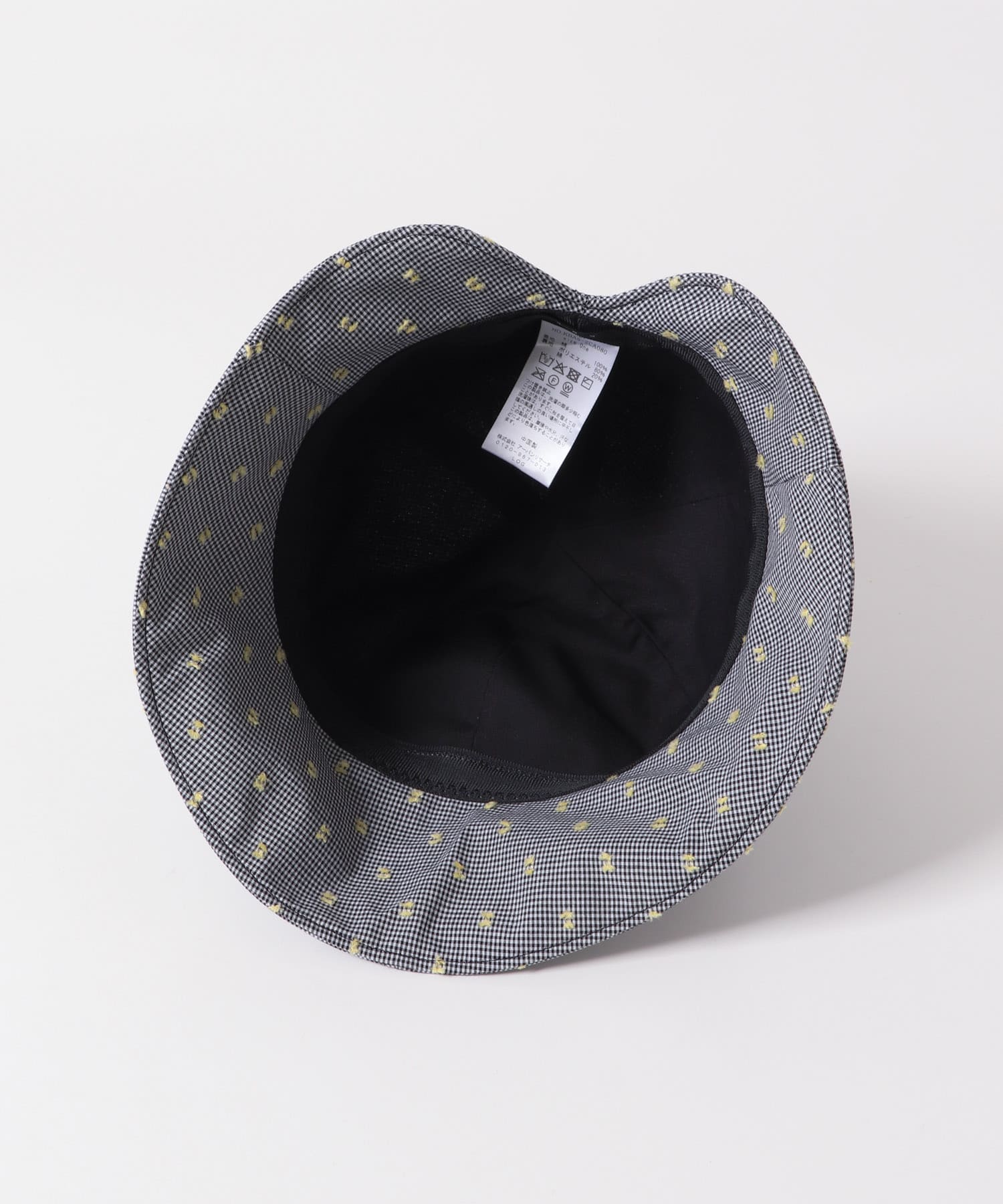 刺繍チェックチューリップHAT BLACK one