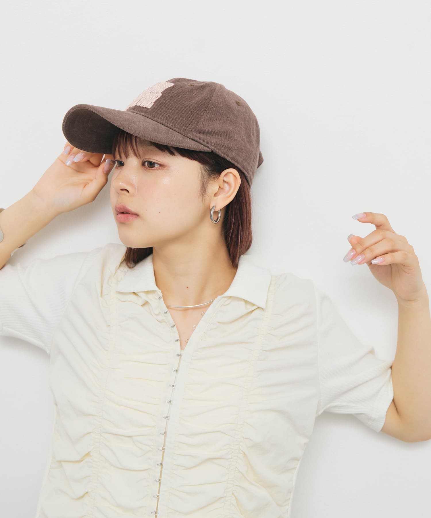 プランプチェーンステッチCAP BROWN one