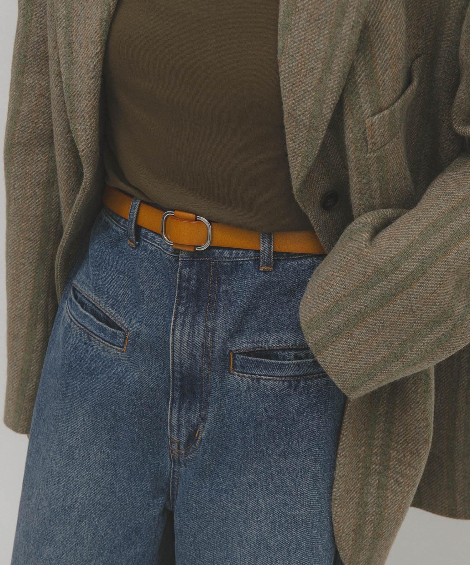 ホールレスレザーベルト CAMEL one