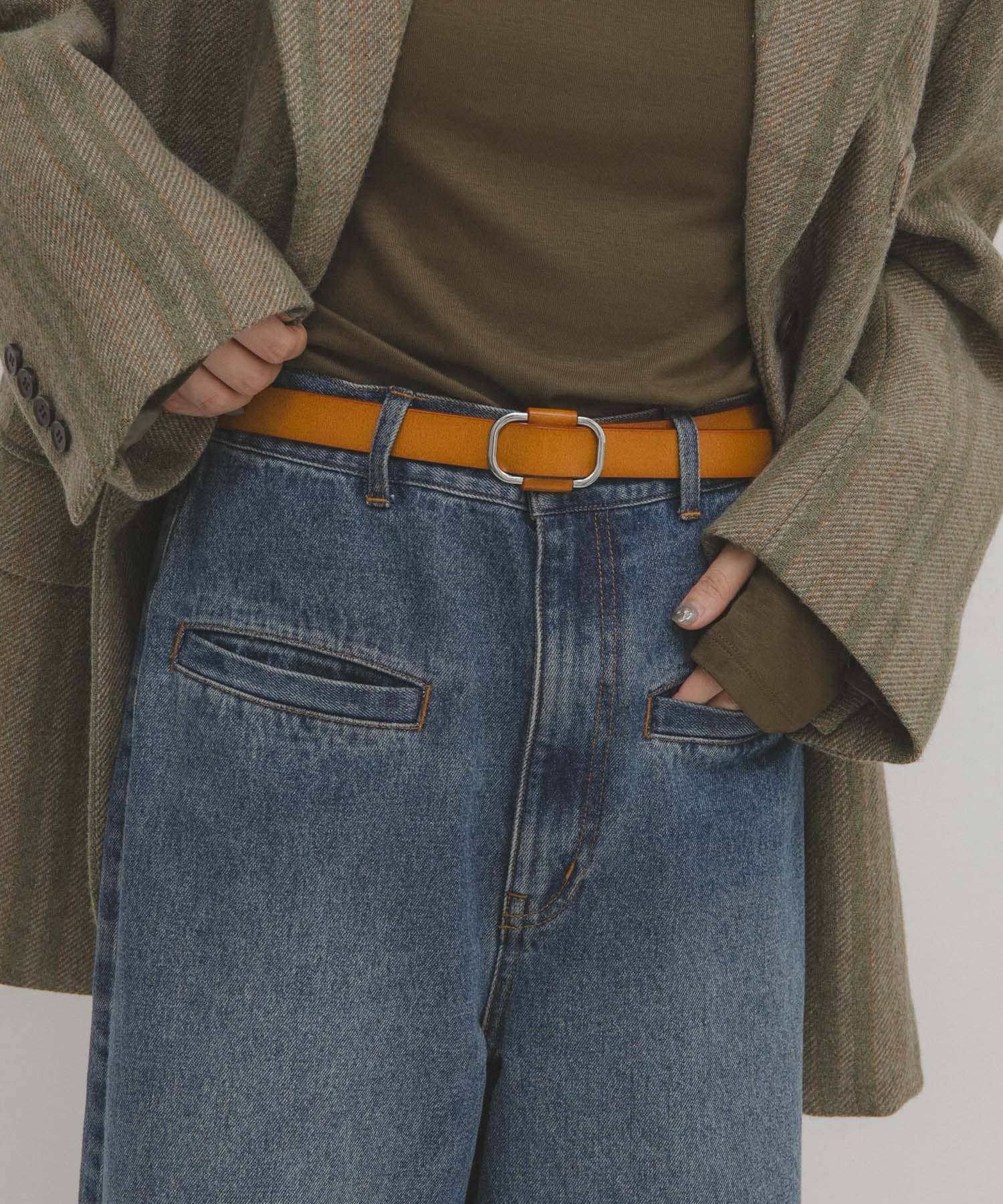 ホールレスレザーベルト CAMEL one