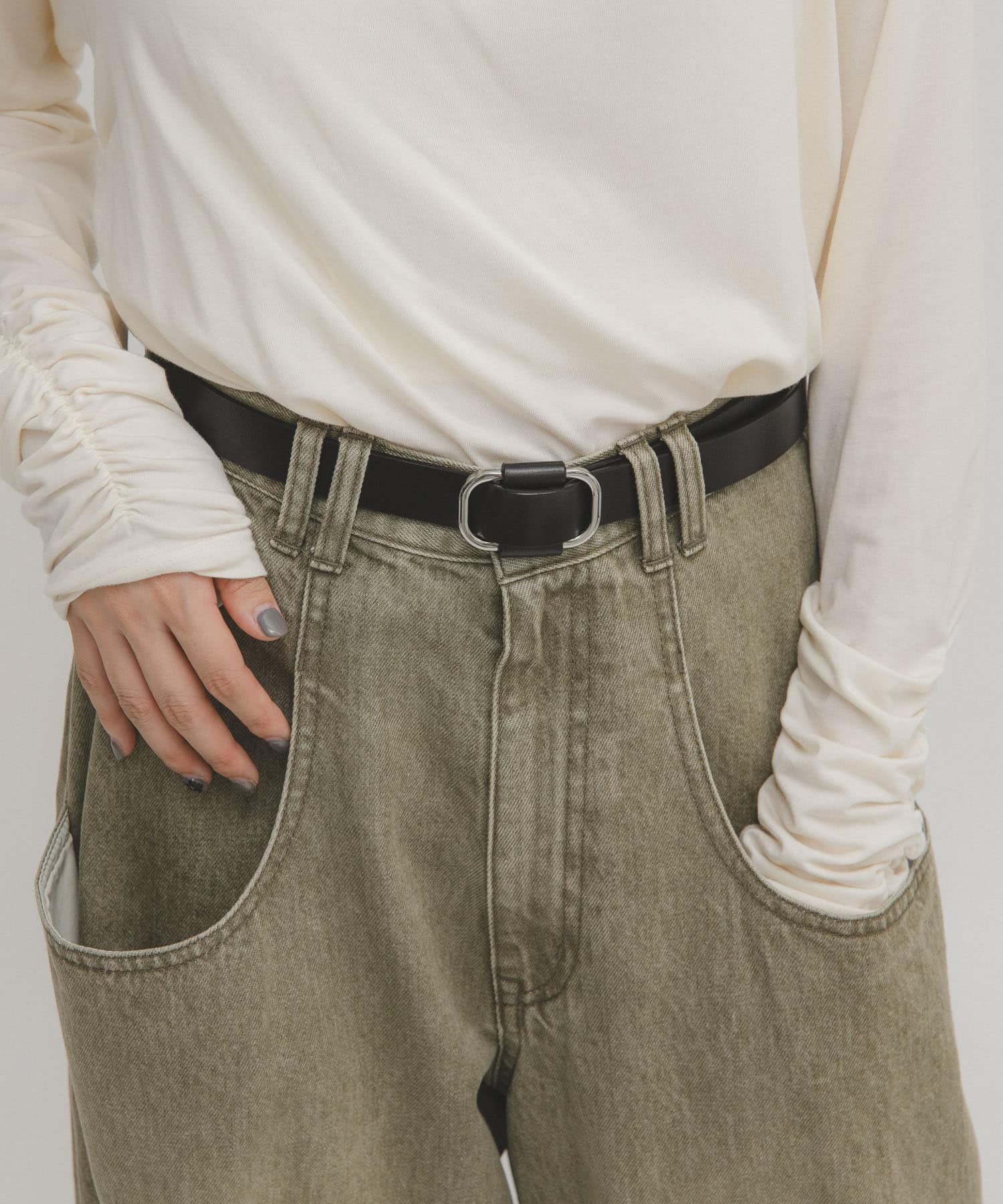 ホールレスレザーベルト