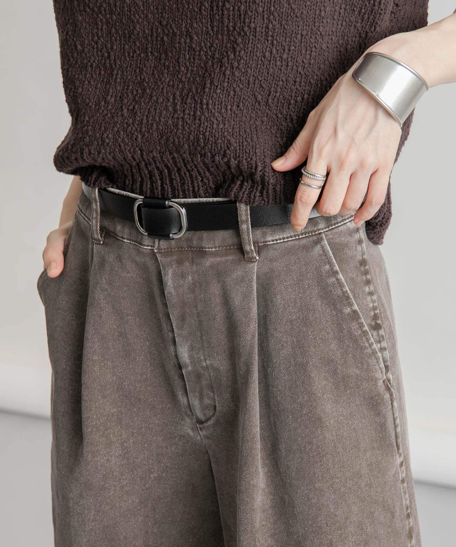 ホールレスレザーベルト BLACK one