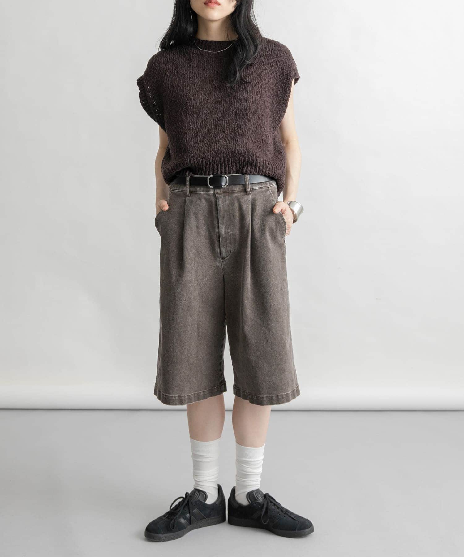 ホールレスレザーベルト BLACK one