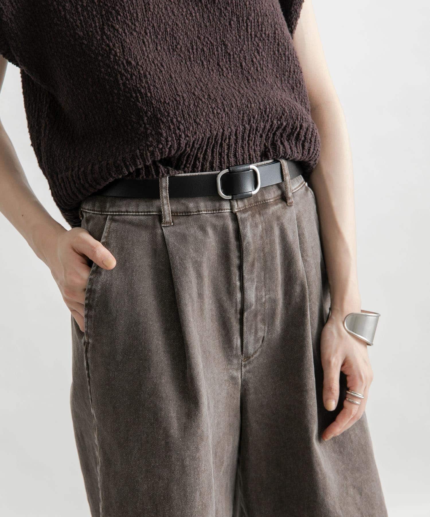 ホールレスレザーベルト BLACK one