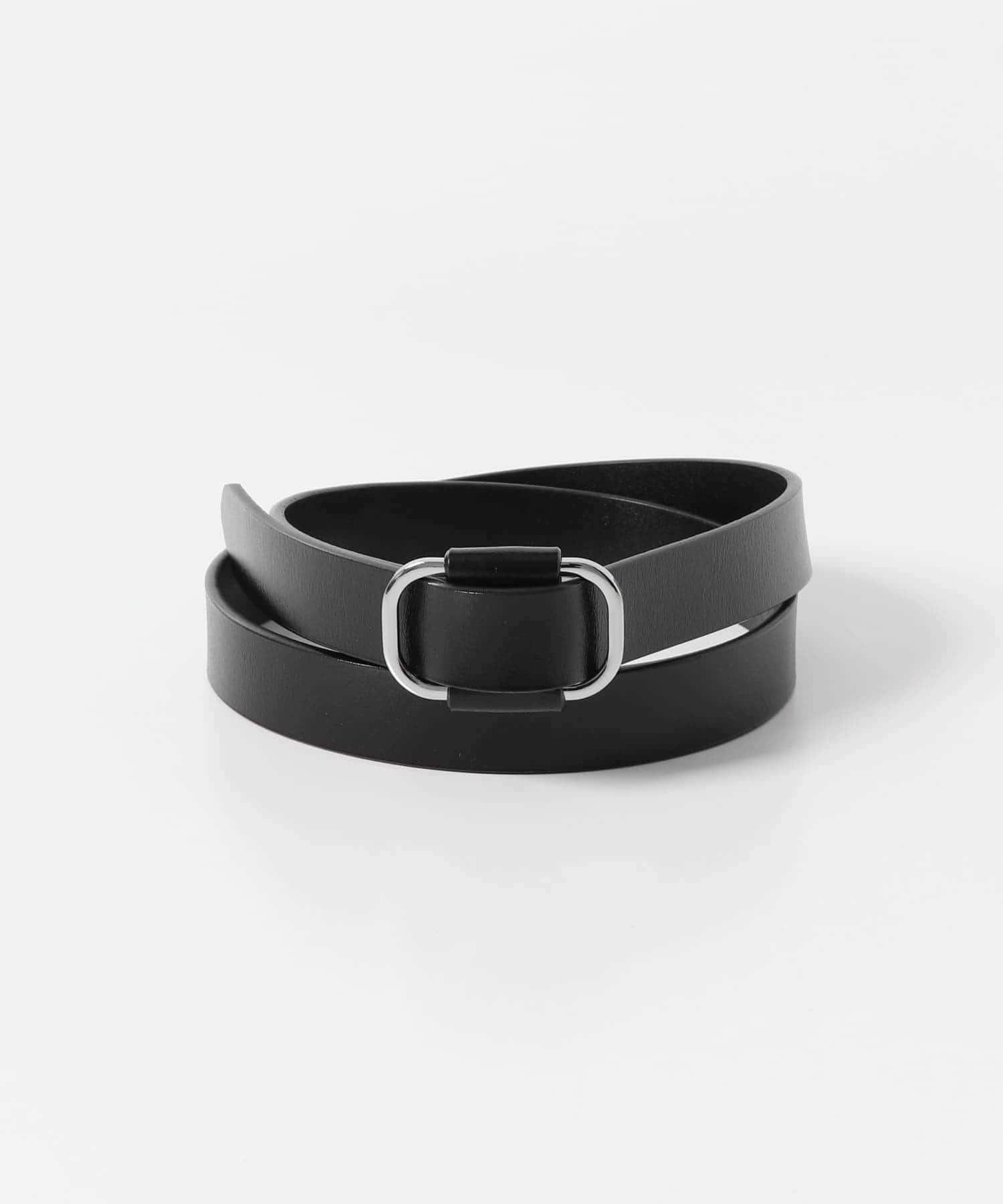 ホールレスレザーベルト BLACK one