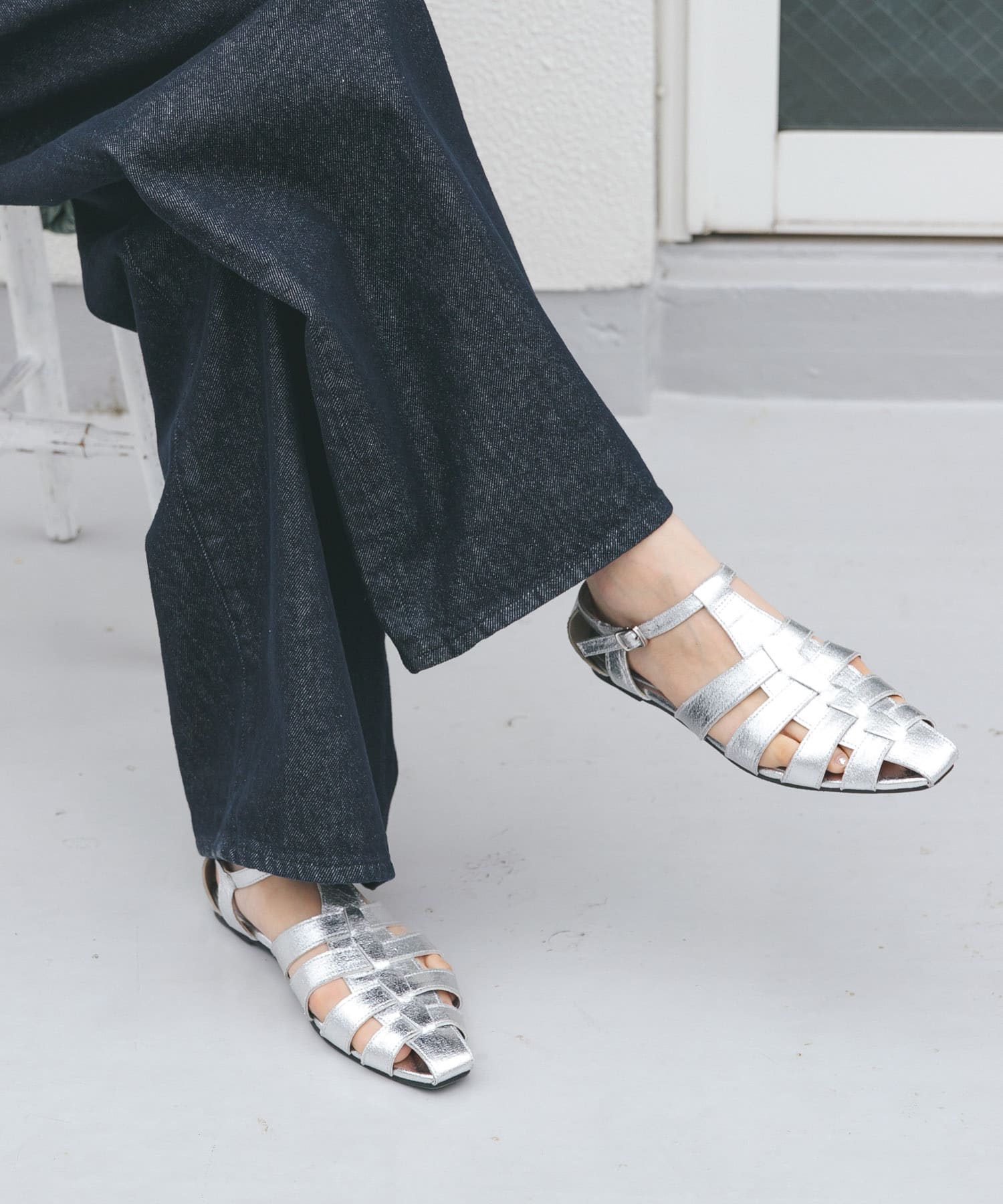 フラットグルカサンダル SILVER 37