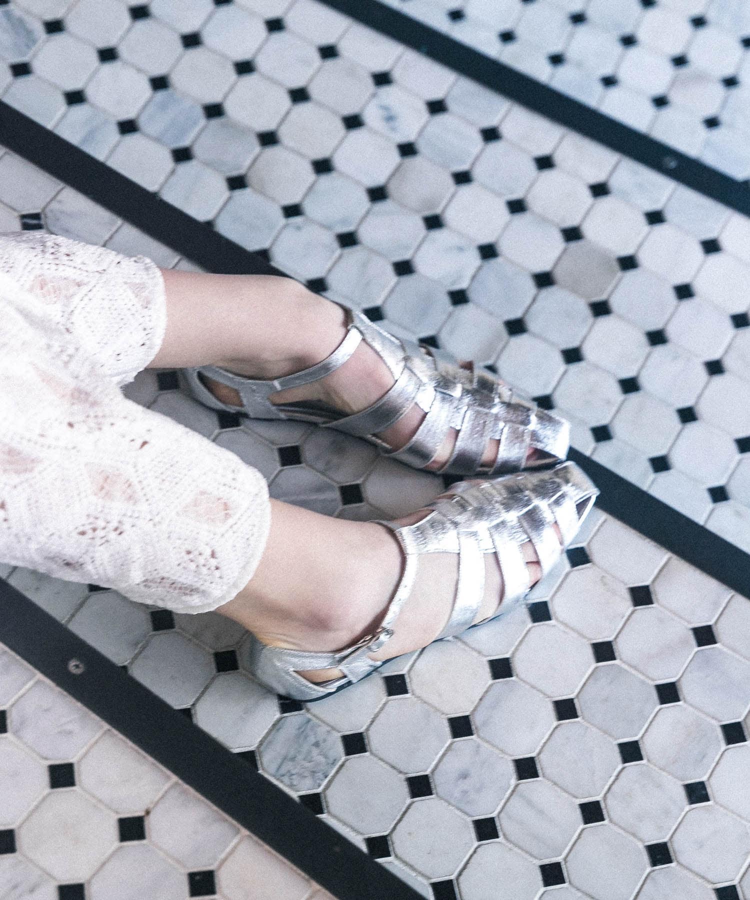 フラットグルカサンダル SILVER 37