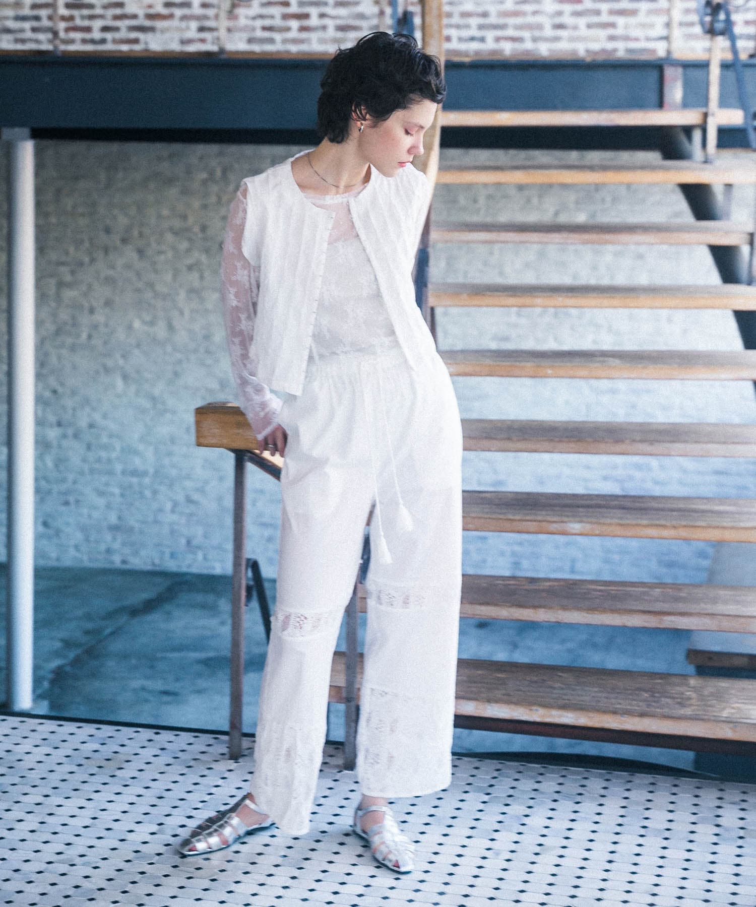 フラットグルカサンダル SILVER 37