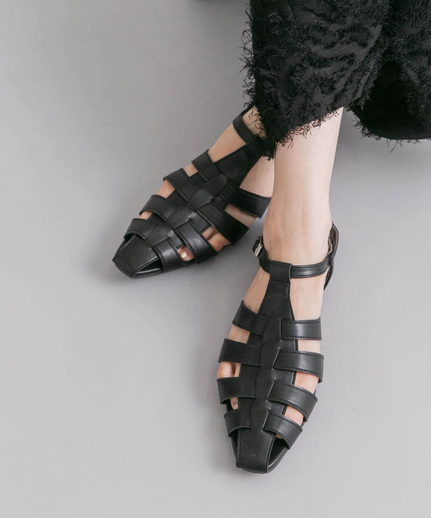 フラットグルカサンダル BLACK 37
