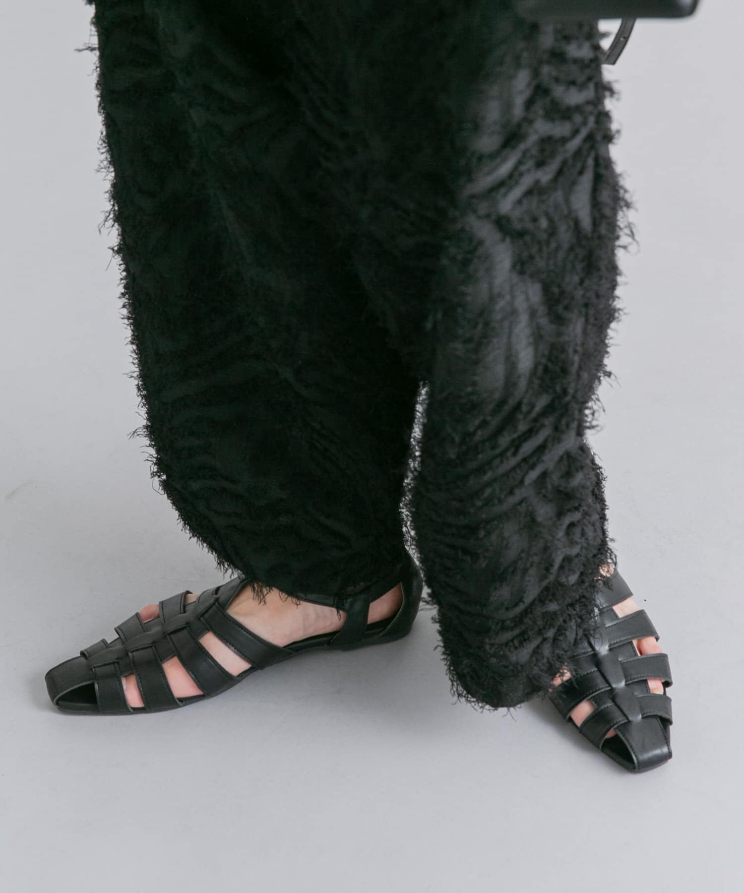 フラットグルカサンダル BLACK 37