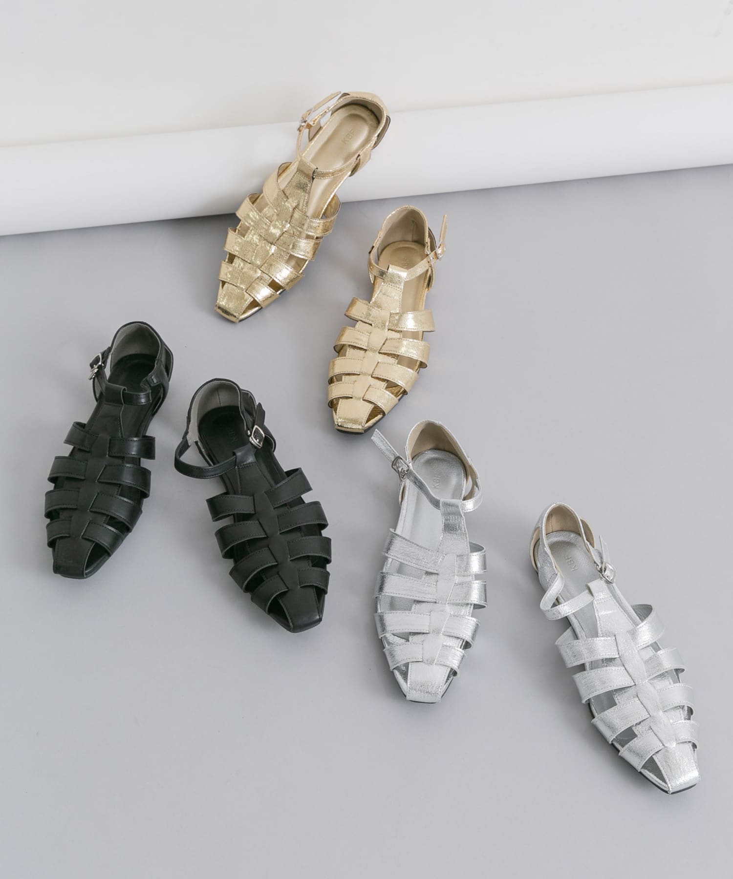 フラットグルカサンダル BLACK 38