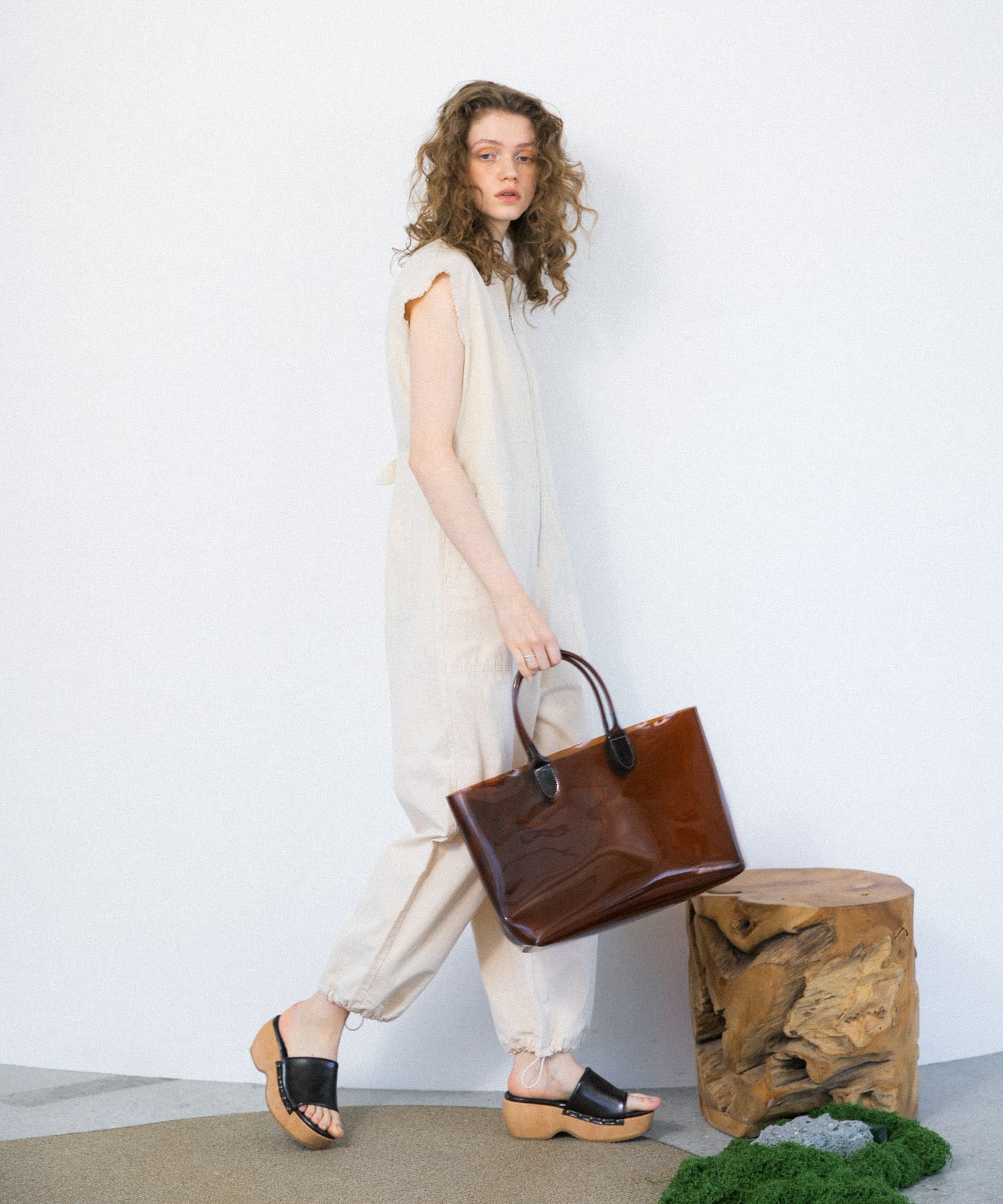 スタッズサボサンダル BROWN 37