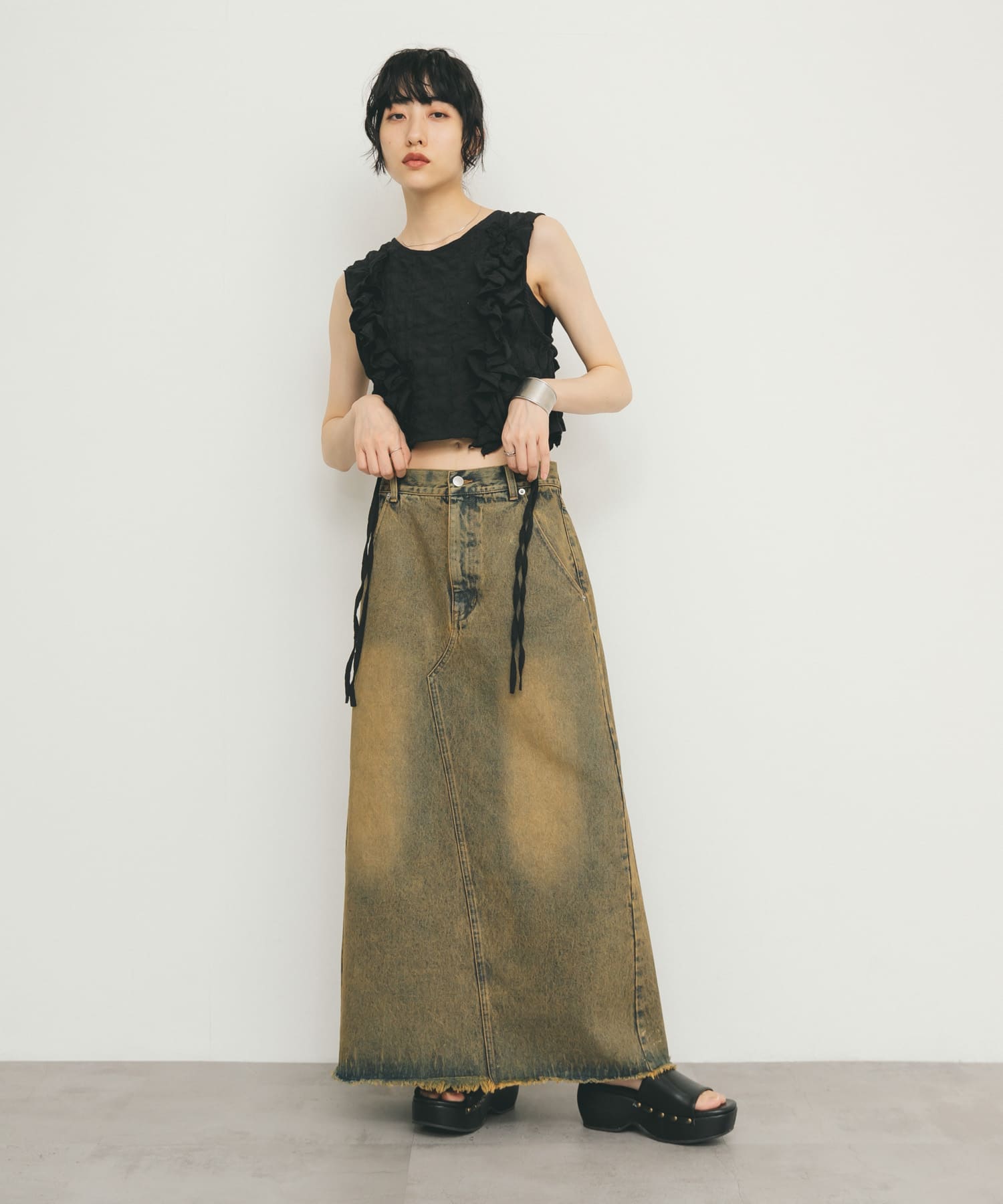 スタッズサボサンダル BLACK 37